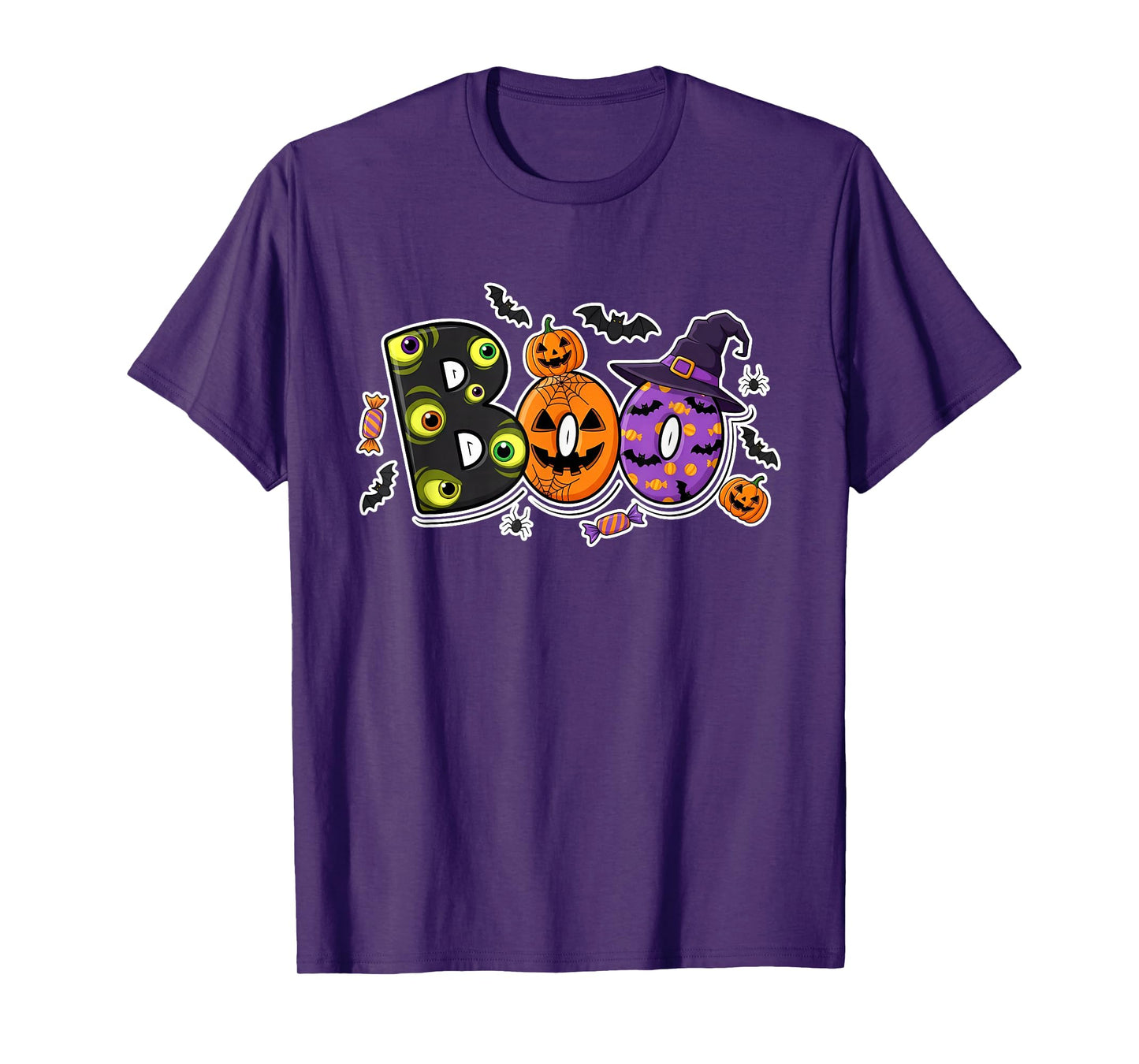 Halloween Boo Spooky Spiders and Bats Fun Family T-Shirt
