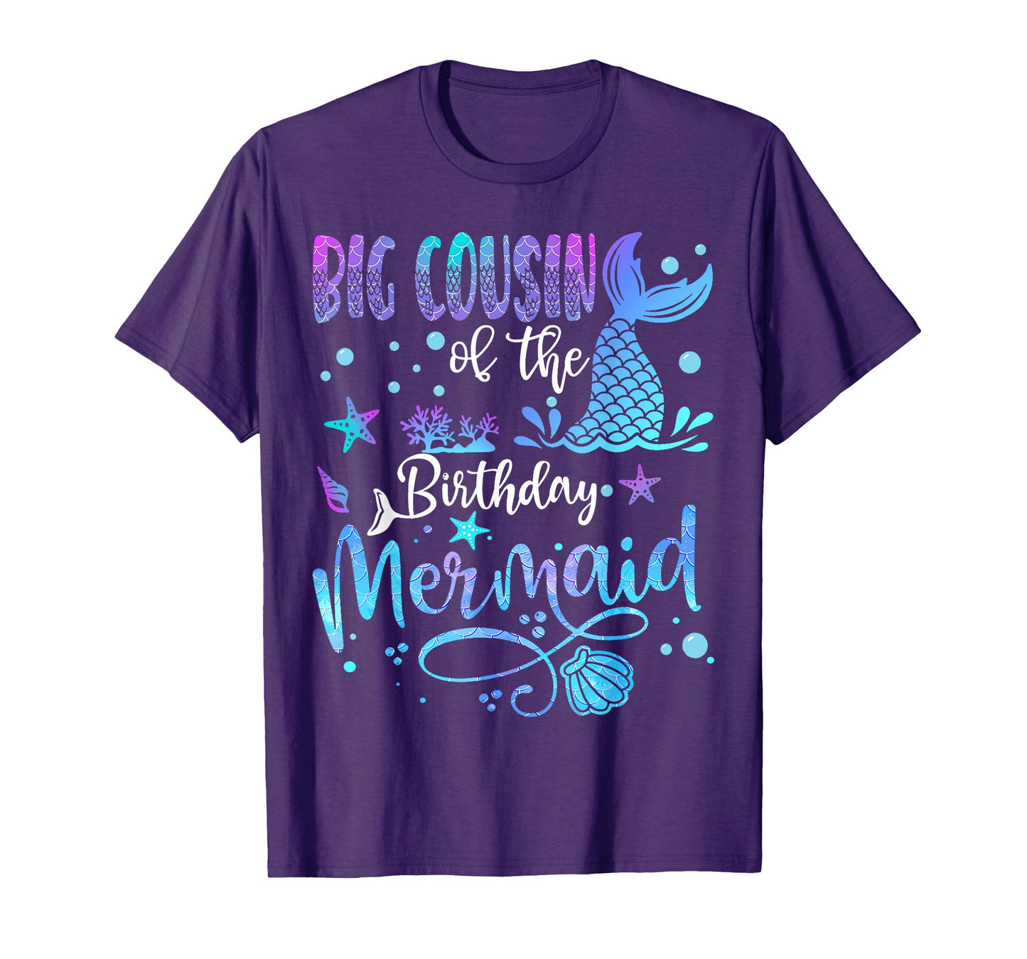 Big Cousin Of The Birthday Mermaid Bday Party Mermaid T-Shirt