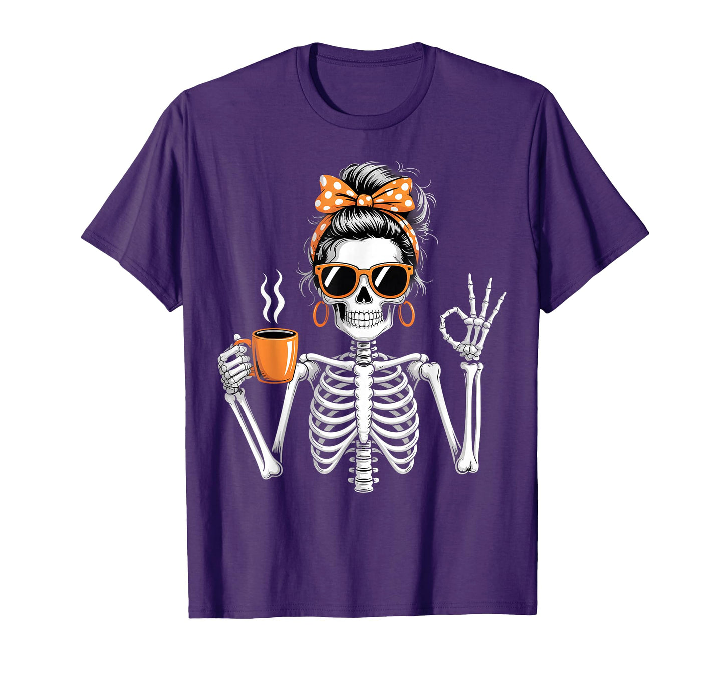 Sassy Skeleton Coffee Humor Halloween Aesthetic T-Shirt