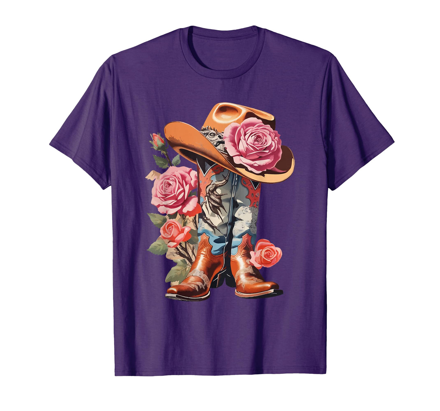 Cowgirl Boots Girl Pink Boot Hat Cowgirl T-Shirt