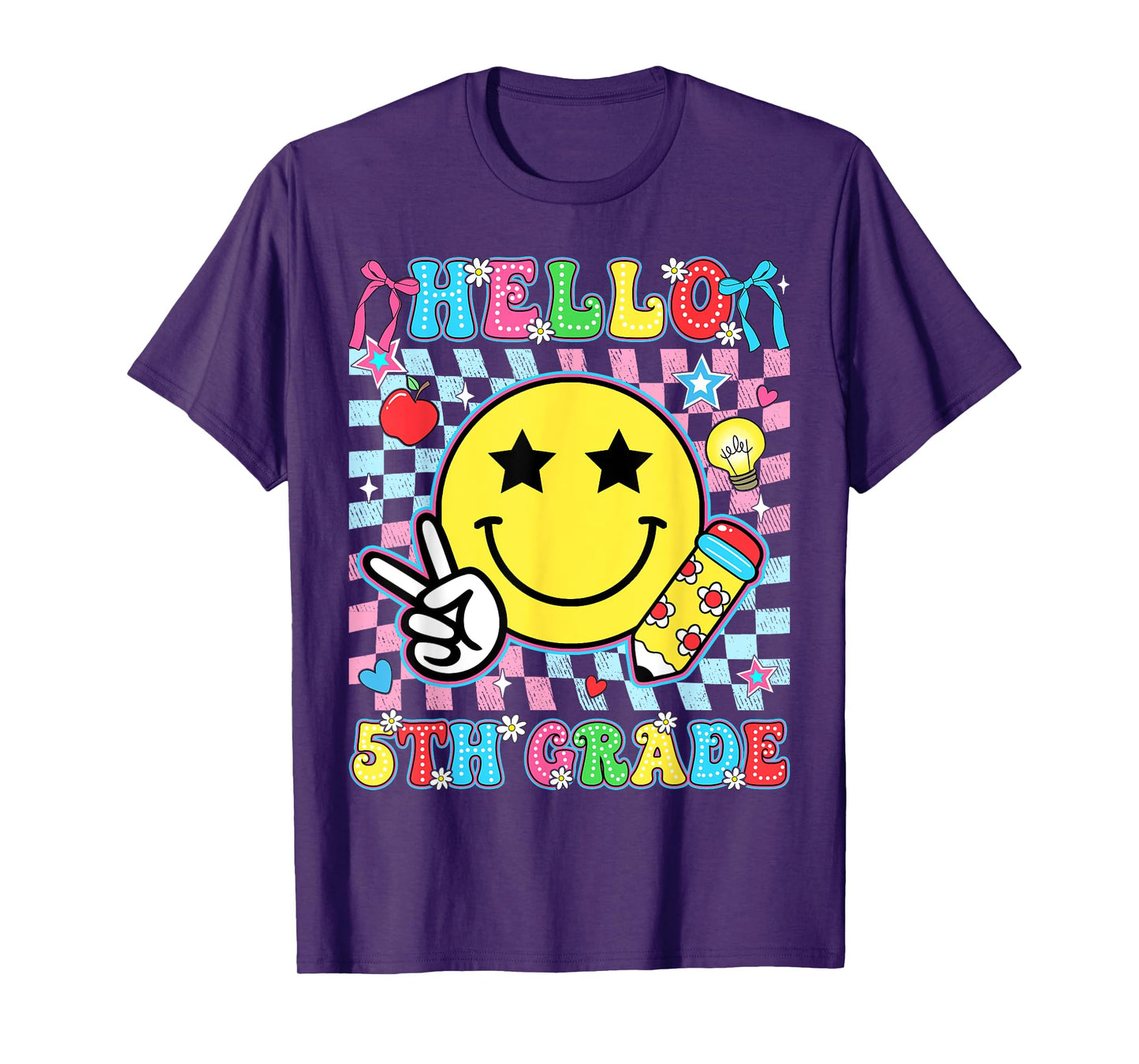 Hello 5th Grade Back To School First Day of Fifth Grade Kids T-Shirt