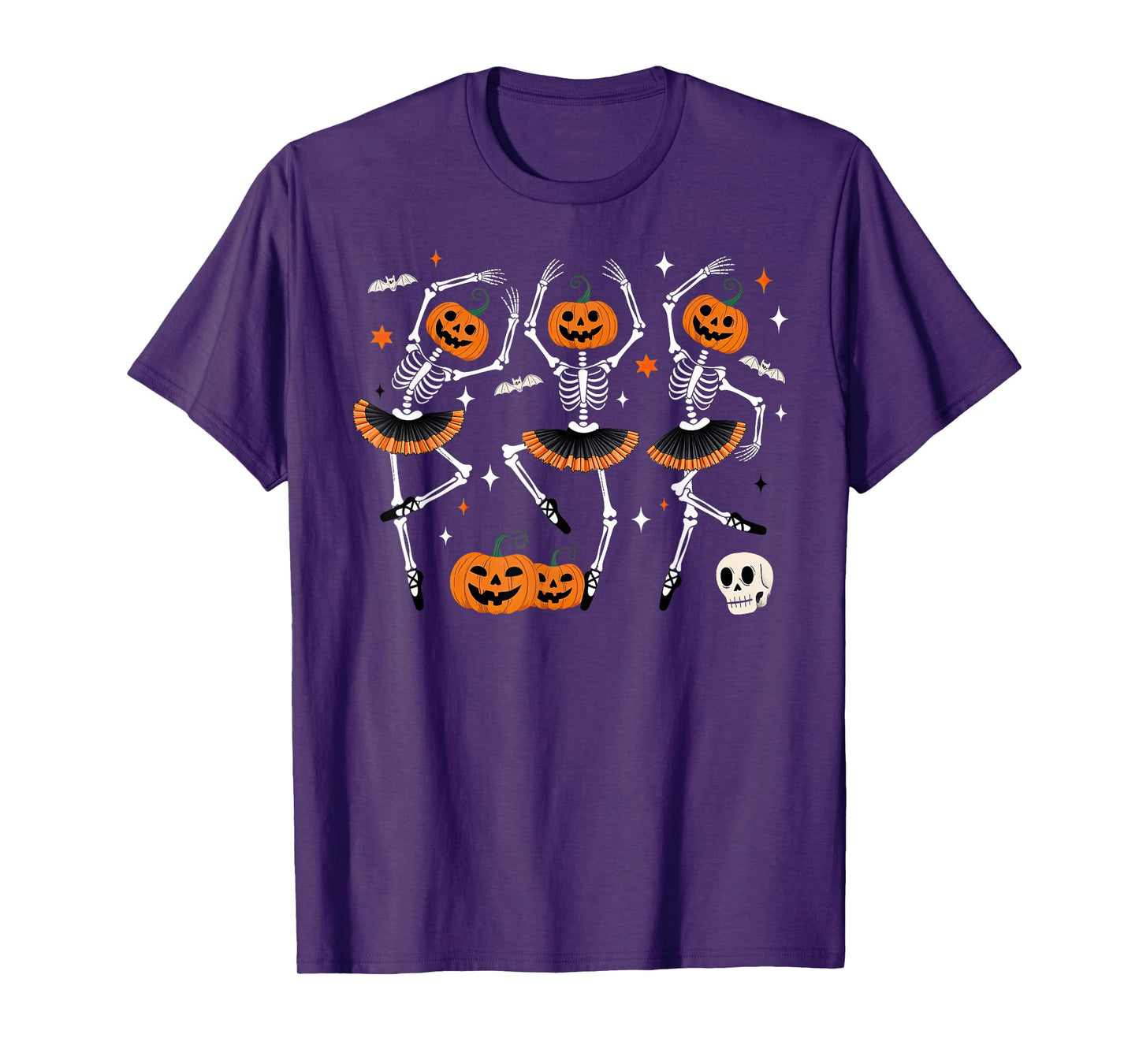 Ballet Pumpkin Skeleton Halloween T-Shirt