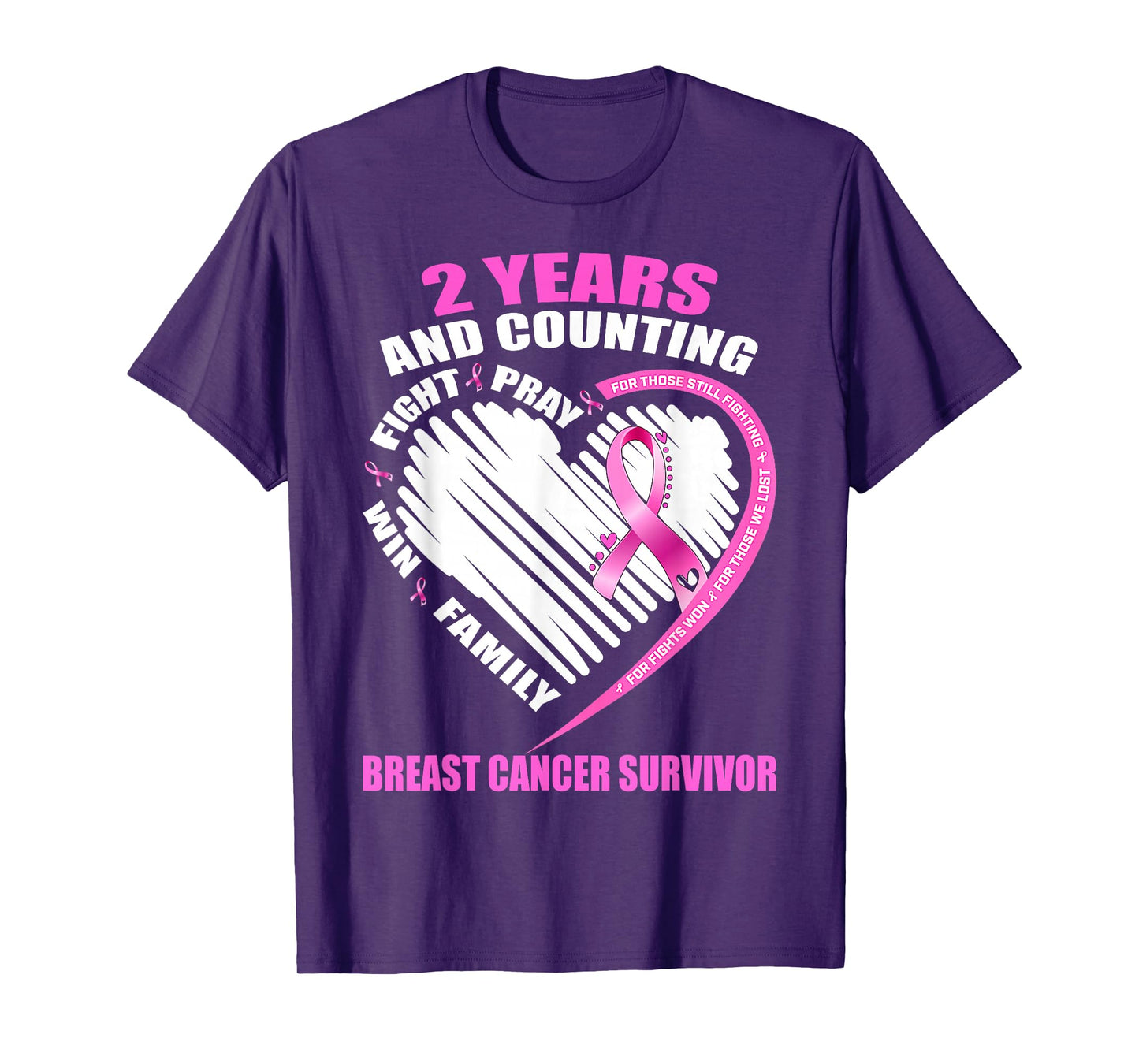 2 Years Cancer Free Gifts 2 Year Breast Cancer Survivor T-Shirt