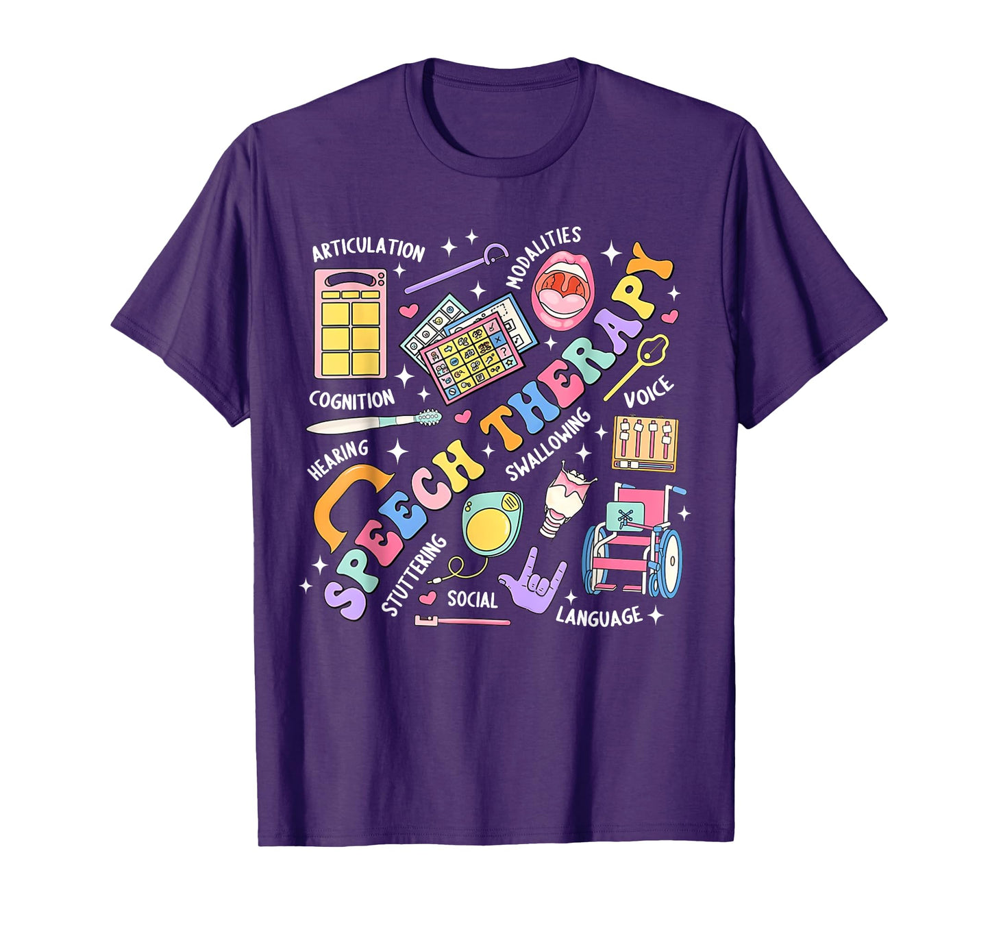 Speech Therapy Retro Groovy Language Pathologist Therapist T-Shirt