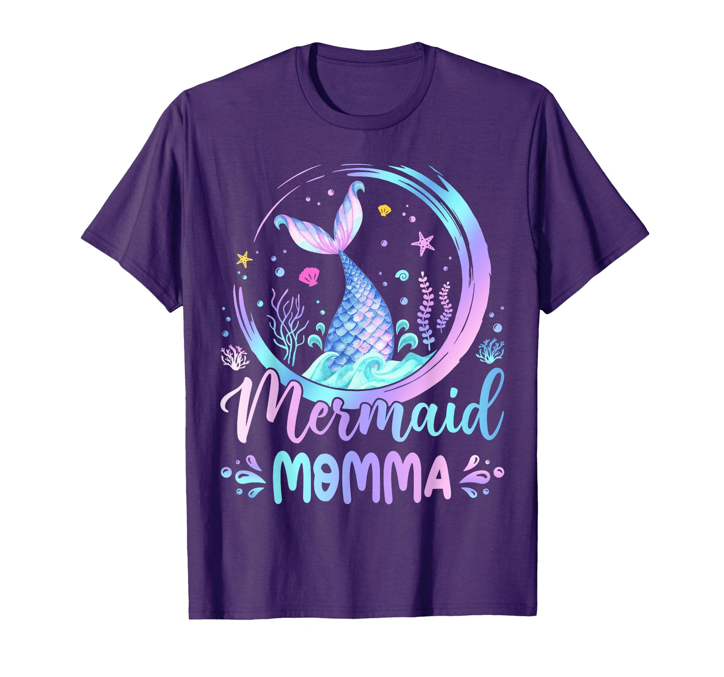Mermaid Momma Family Matching Birthday Party T-Shirt