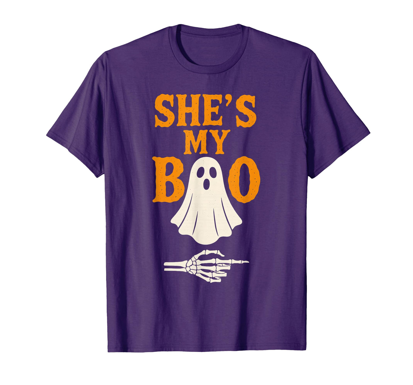 She's My Boo Ghost Skeleton Couples Halloween Matching T-Shirt