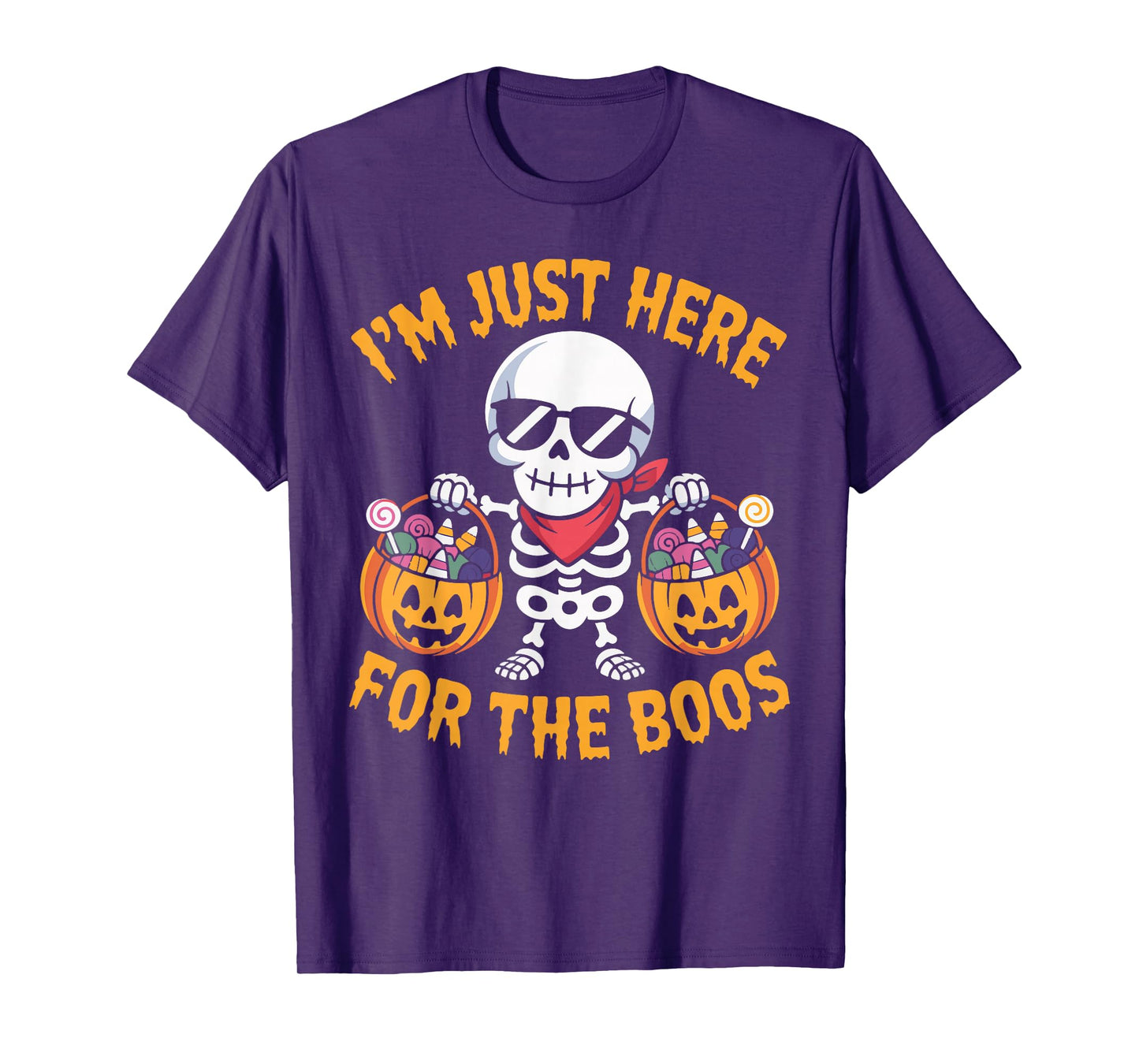 I’m Just Here for The Boos Spooky Halloween Skeleton Women T-Shirt