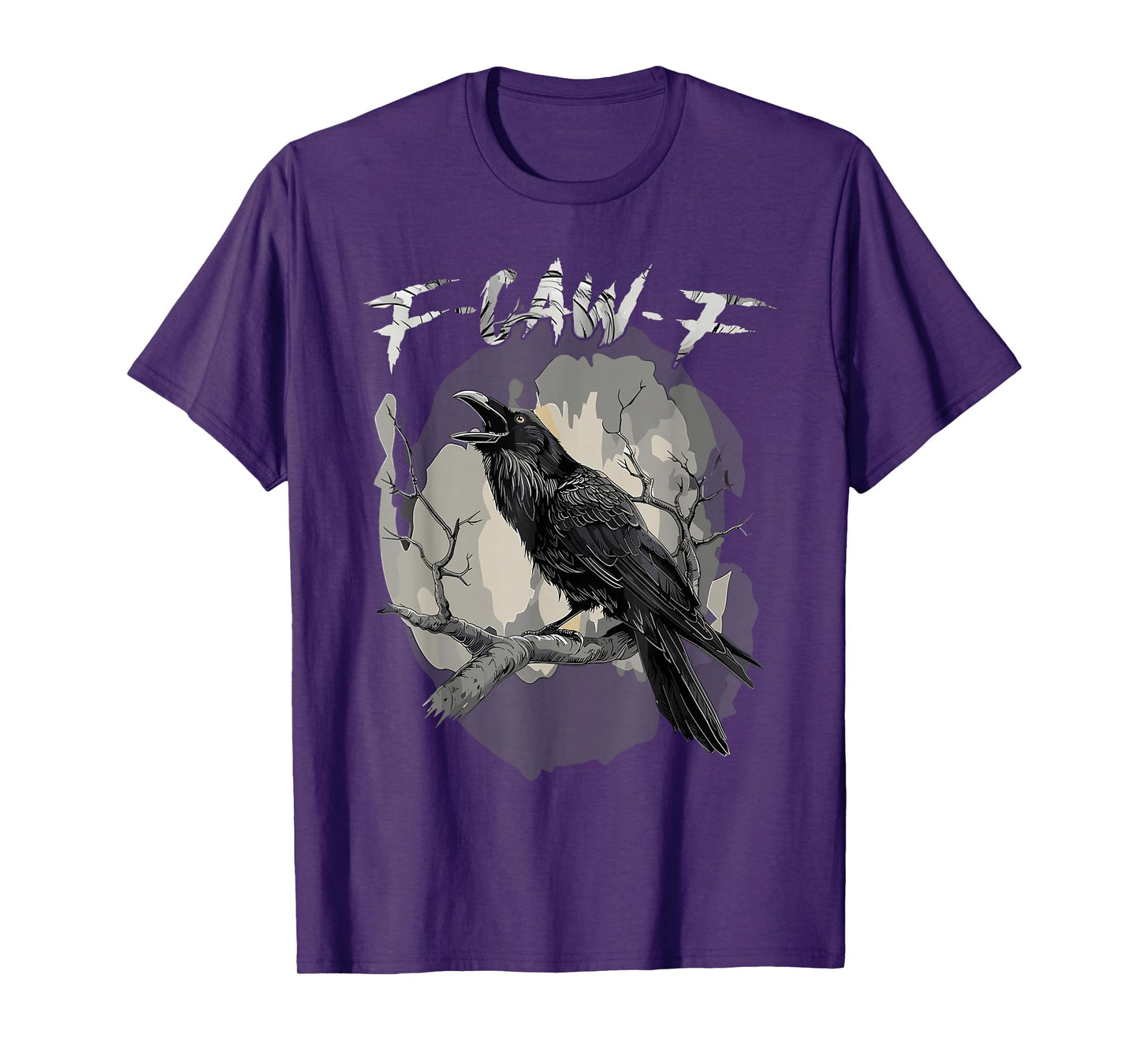 Funny F Caw F Raven Bird Saying Graphic Halloween Men Women T-Shirt