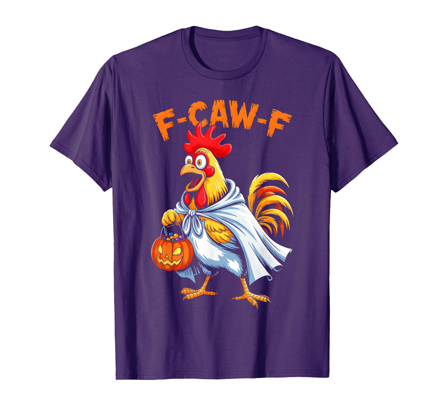 F-Caw-F Funny Chicken Ghost Halloween Quote Rooster Meme T-Shirt
