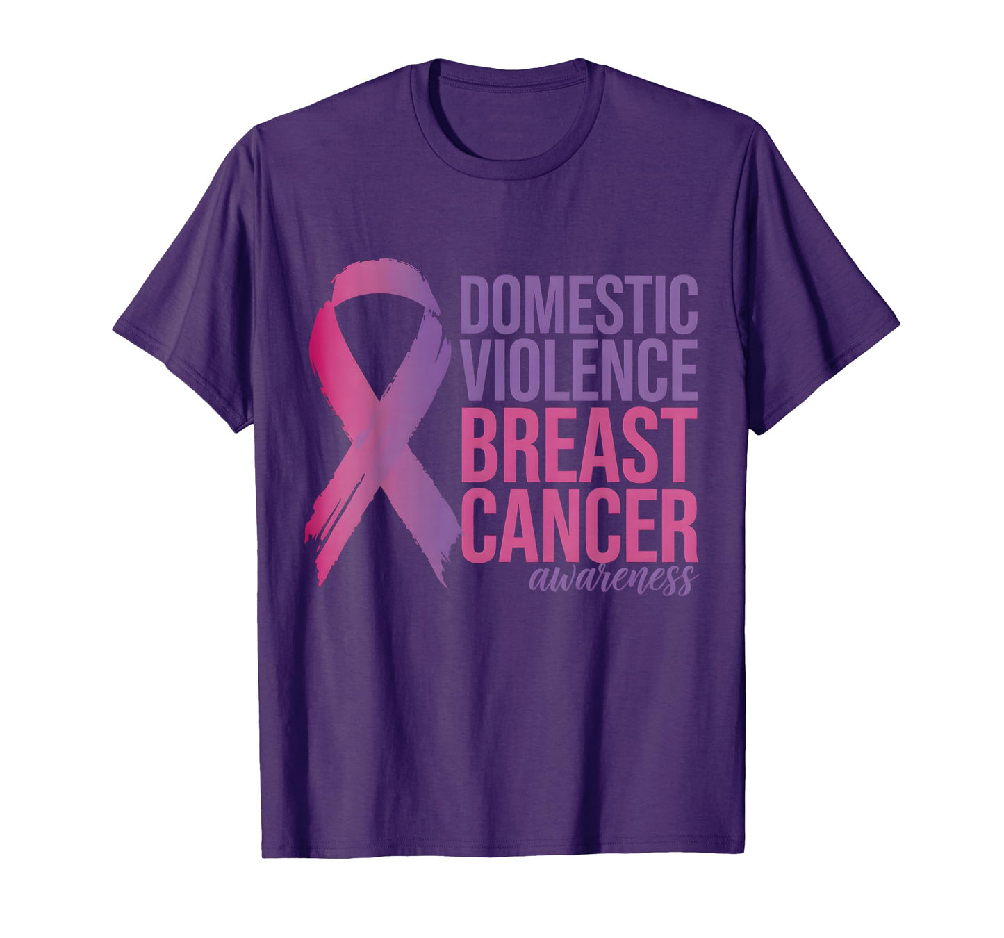 in October We Wear Pink and Purple Awareness for Men Women T-Shirt