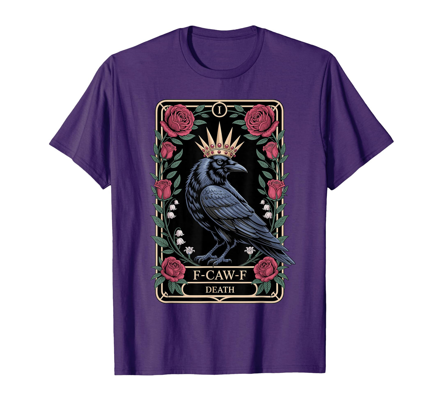 F-Caw-F Death Tarot Crow Black Bird Funny Crow F-Caw-F Adult T-Shirt