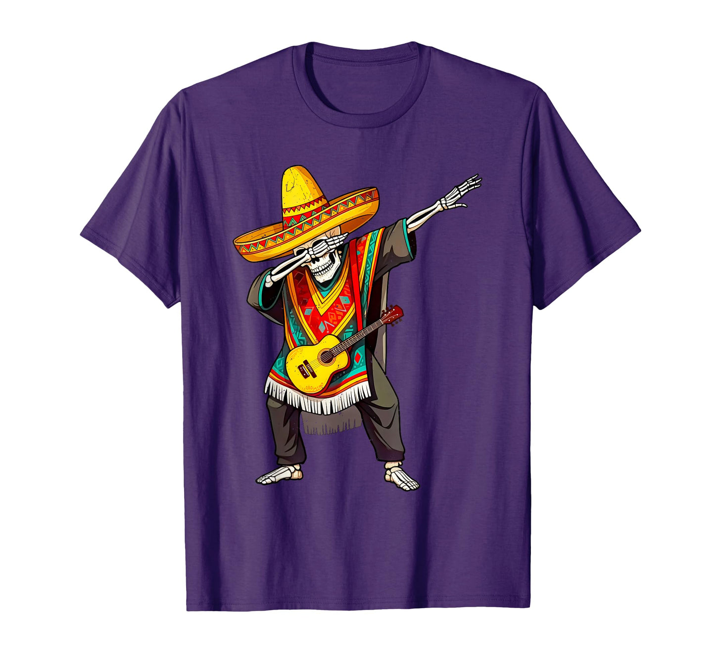 Funny Dabbing Mexican Skeleton Poncho Cinco de Mayo T-Shirt