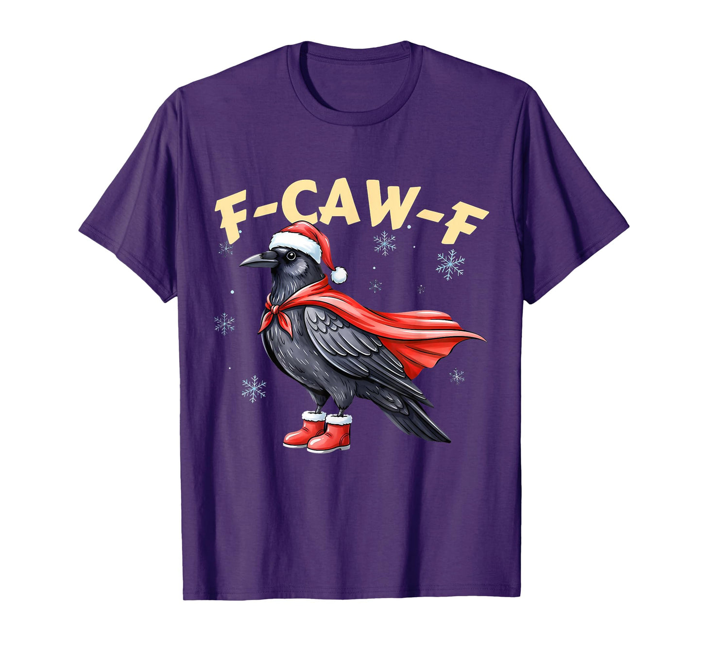 F-Caw-F Black Crow Bird Retro Vintage Christmas T-Shirt