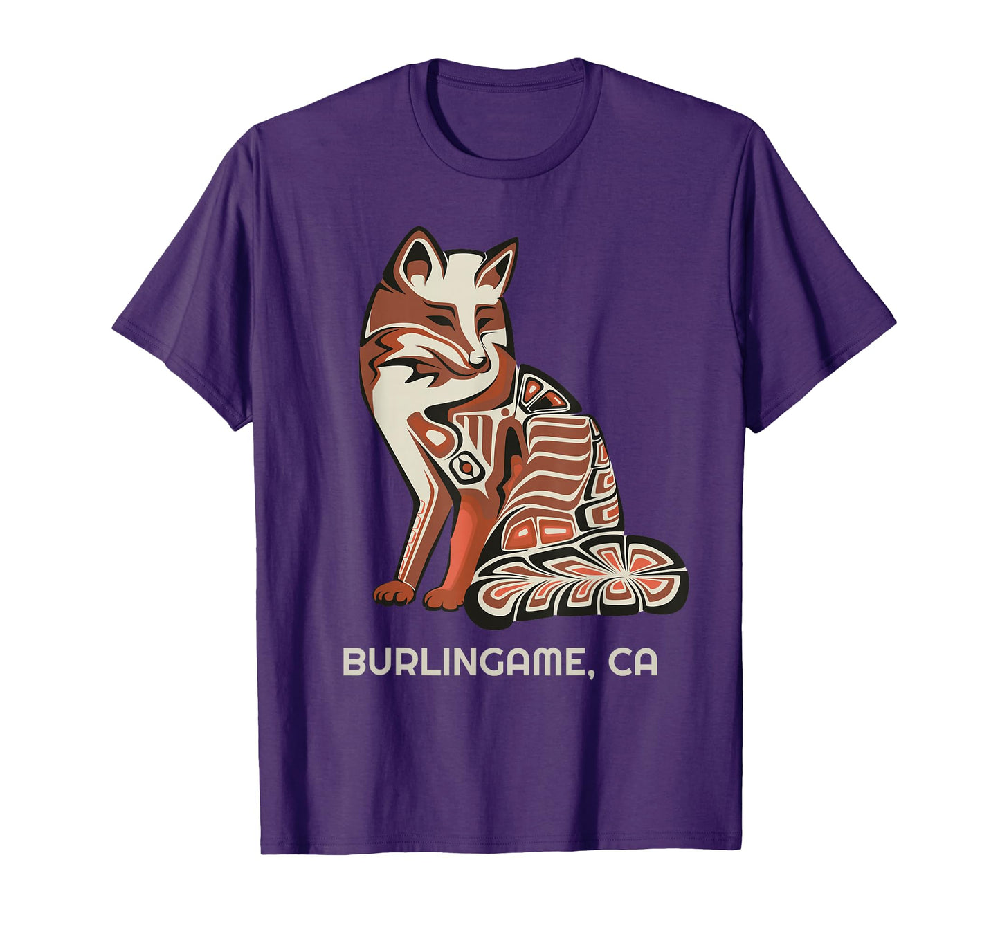 California Burlingame Tribal Fox Native American T-Shirt