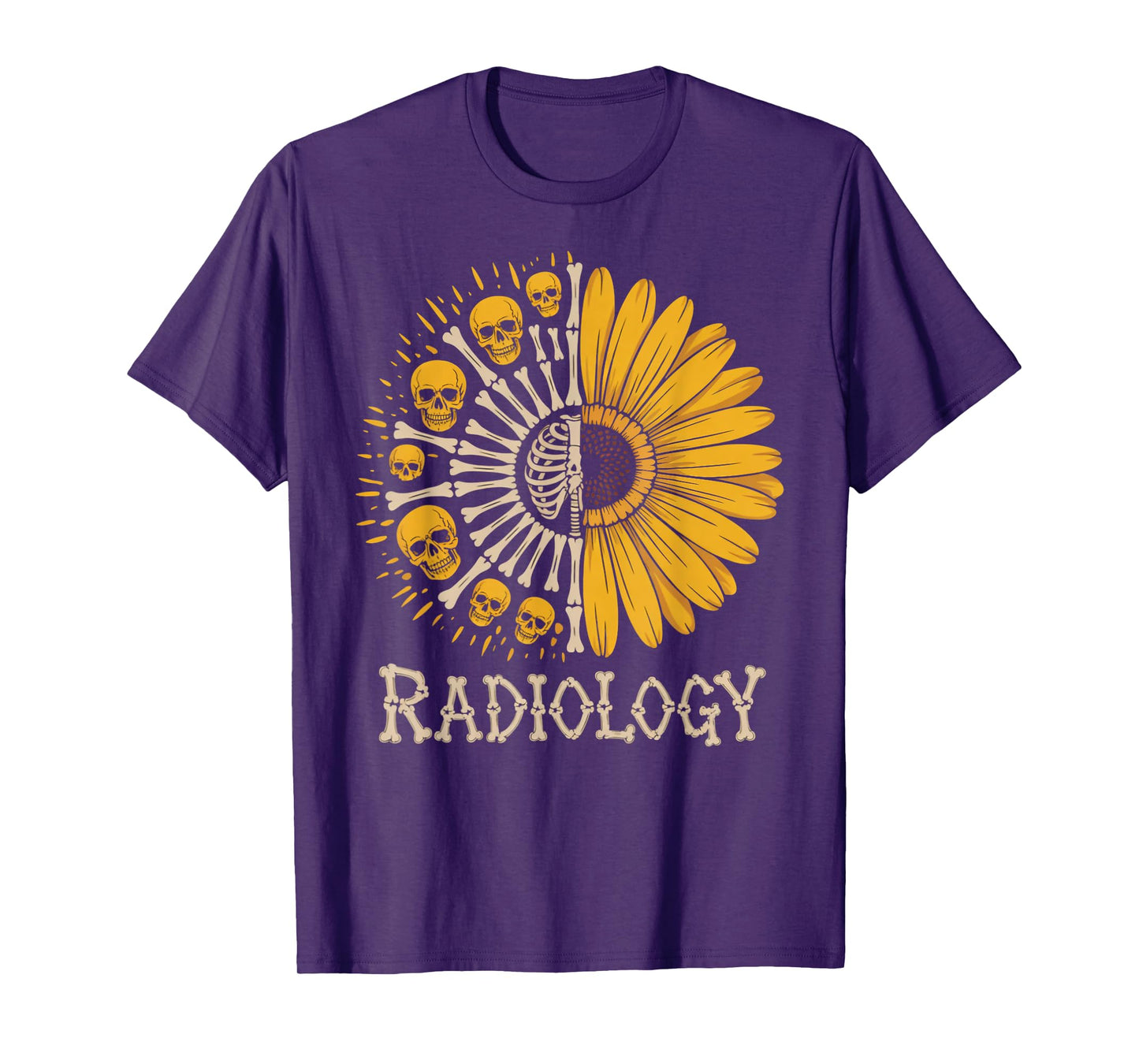 Sunflower Skeleton Radiology Technician Radiologist T-Shirt