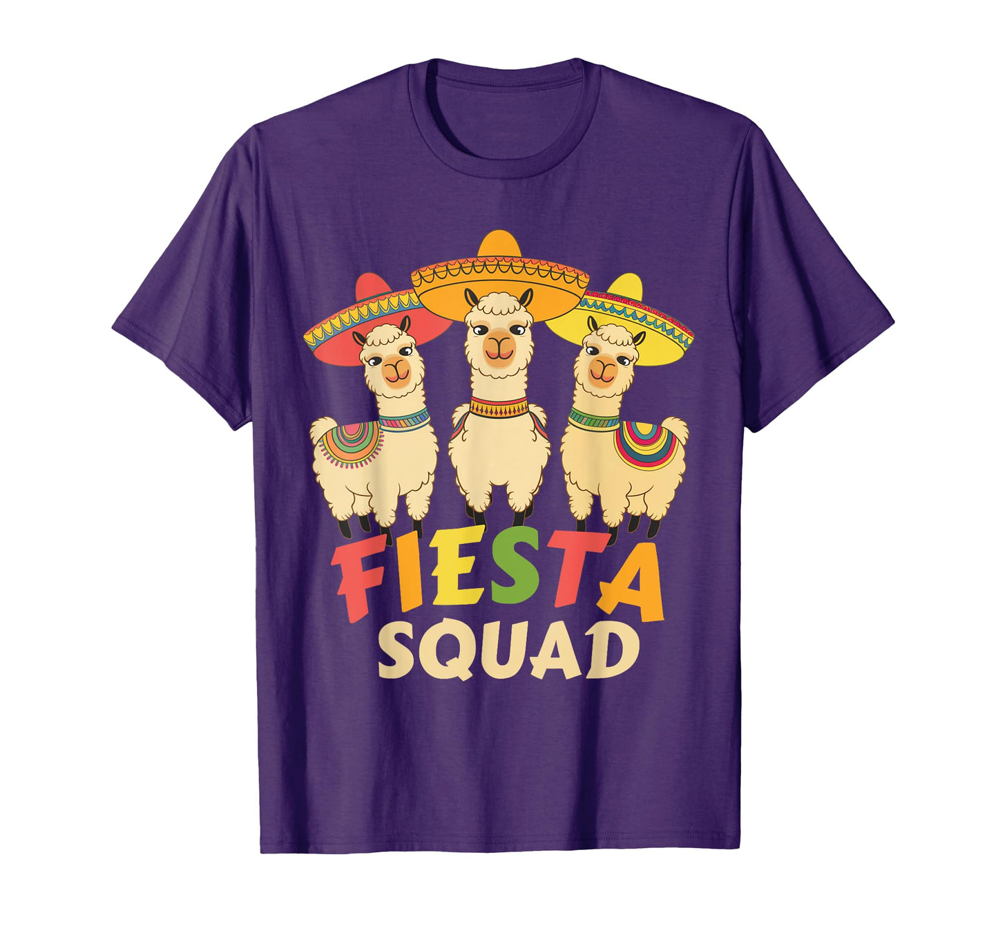 Fiesta Squad Cinco De Mayo Llama Let's Fiesta Mexican Party T-Shirt