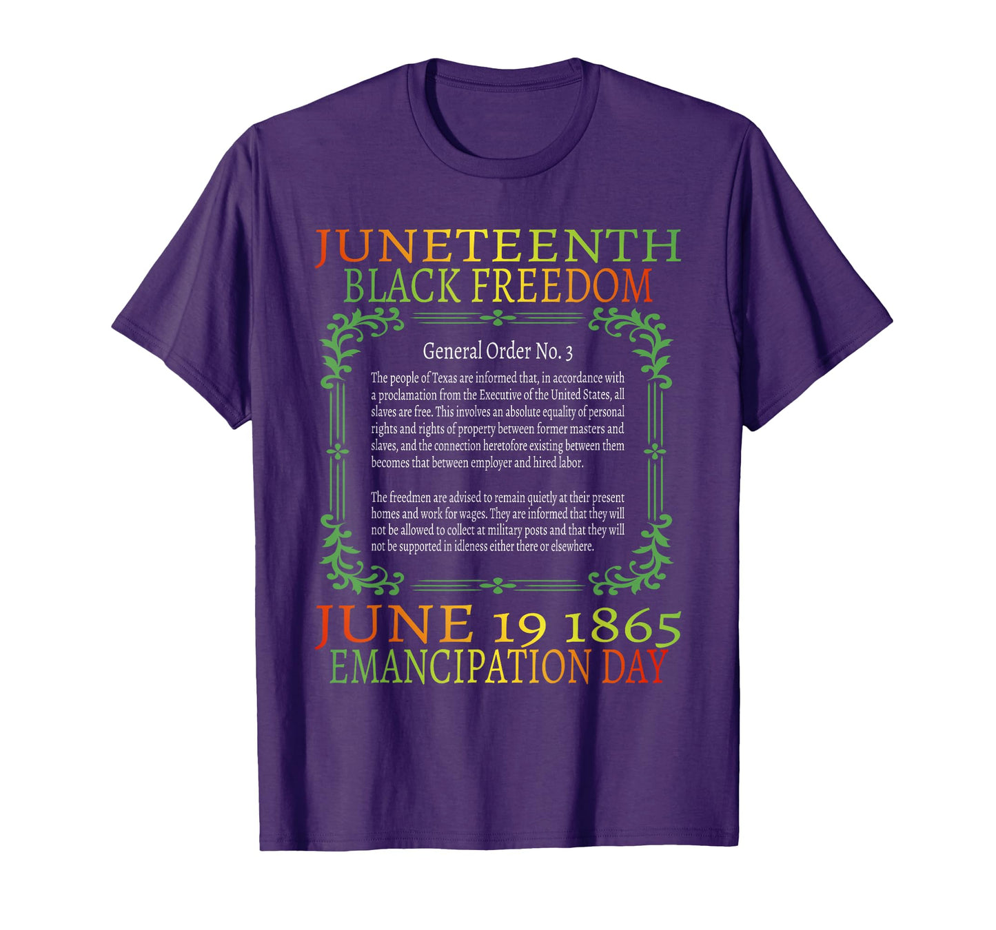 Juneteenth African American Freedom Black History June 19 T-Shirt
