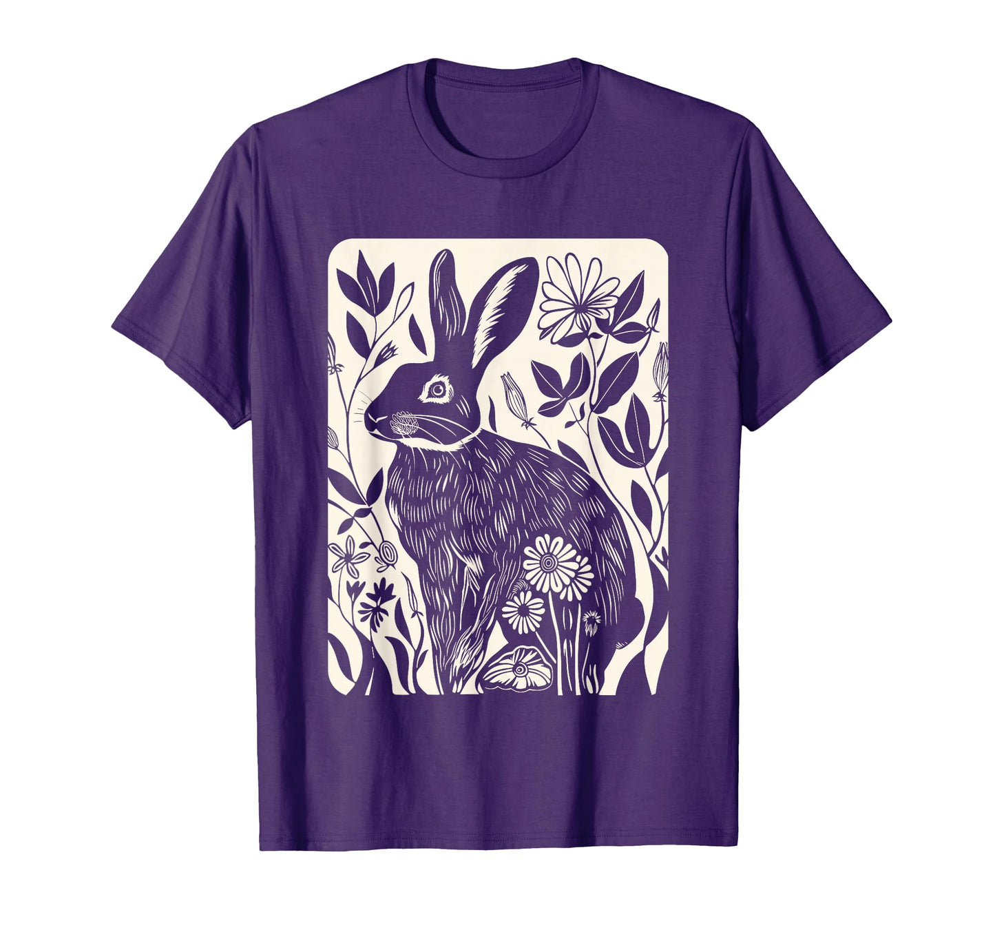 Easter Rabbit Flowers Nature Bunny Lovers, Women, Girls T-Shirt