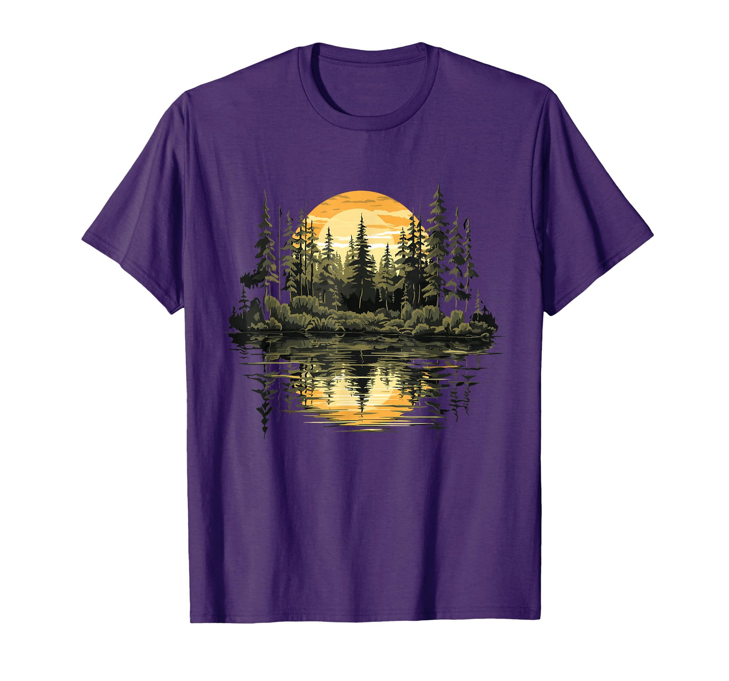 Trees Landscape Nature Lover Design For Men Women Unisex-Adult Classic Fit Short Sleeve T-Shirt Black Small