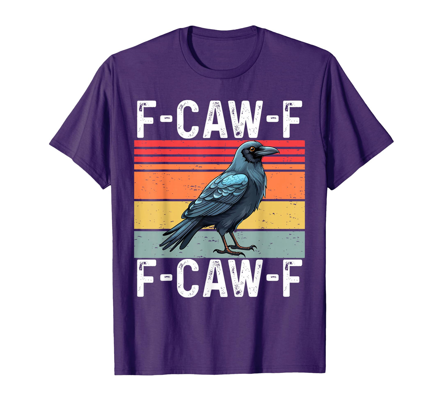 Retro F-Caw-F Crow FCAWF Funny Bird Graphic T-Shirt