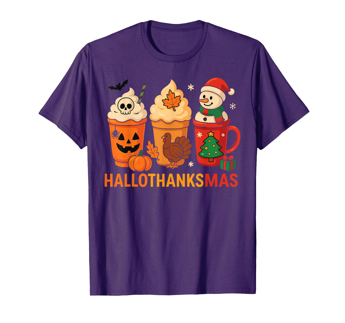 Halloween Thanksgiving Christmas Happy HalloThanksMas T-Shirt