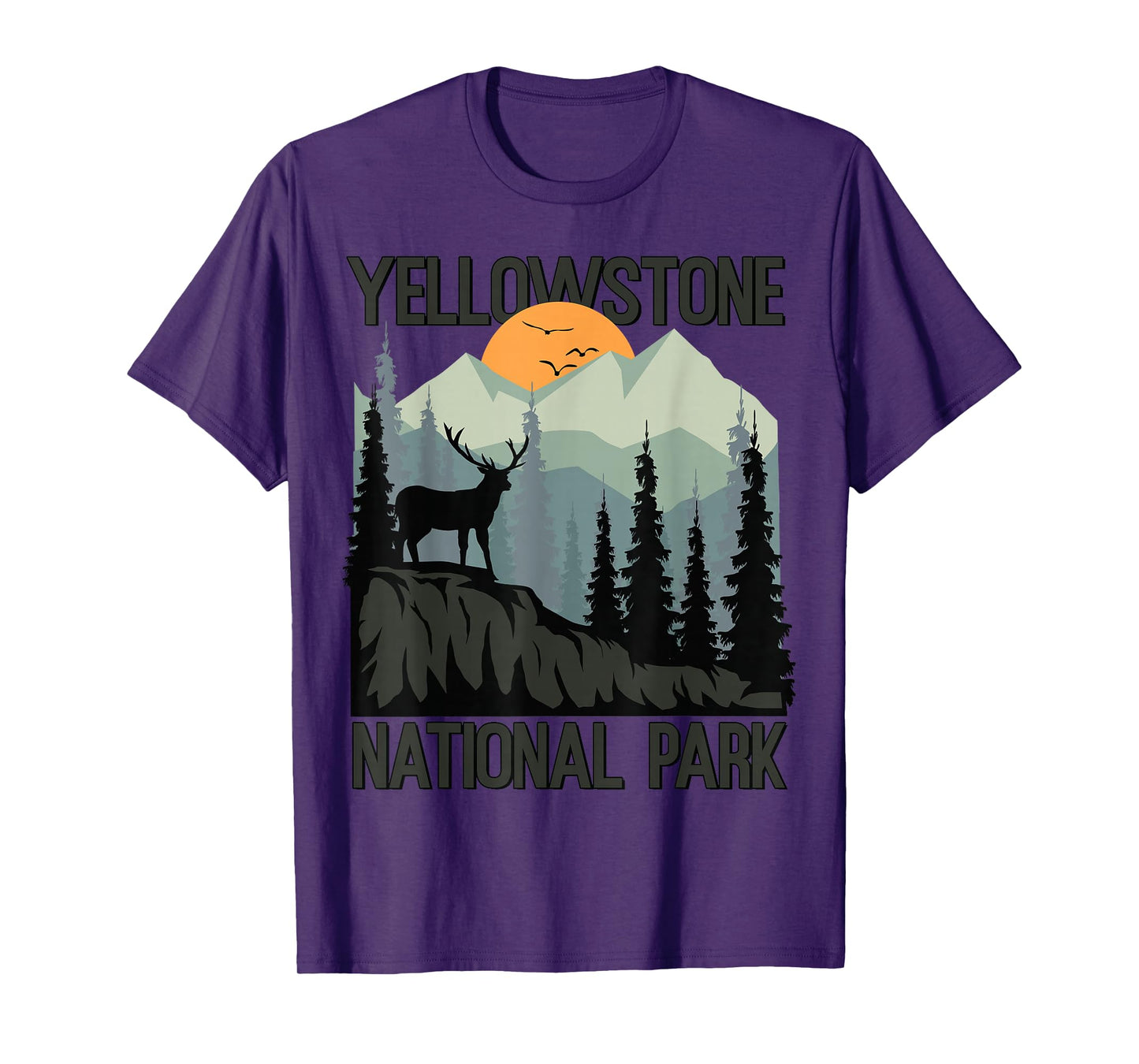 Yellowstone National Park Mountains Wilderness Sunset Hiking T-Shirt