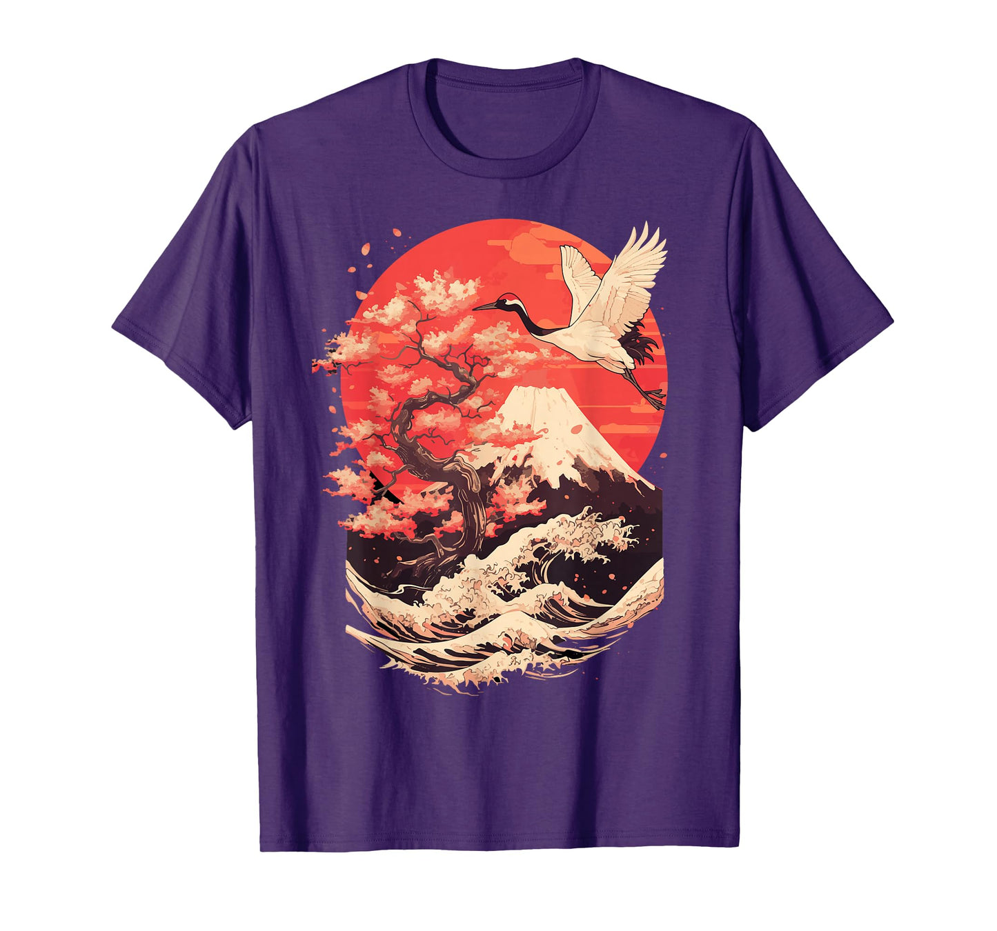 Japanese Crane Japan Cherry Blossom T-Shirt