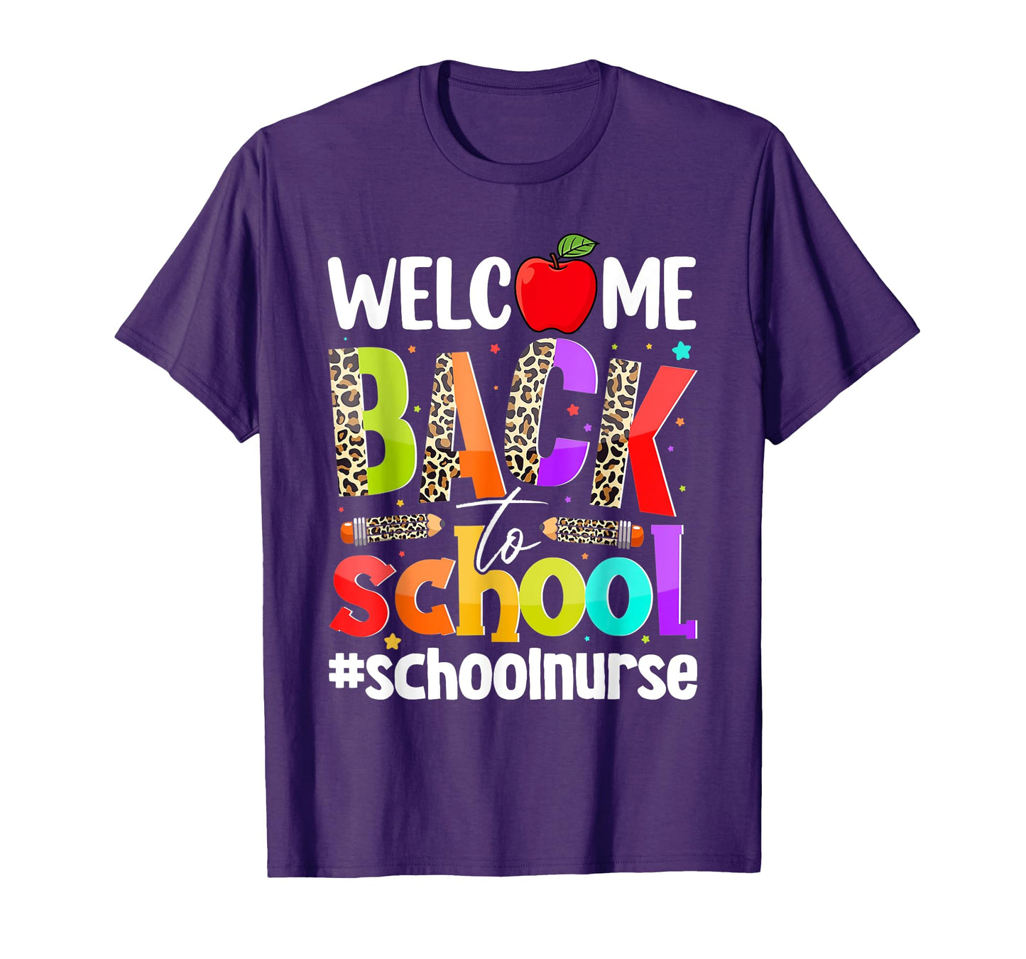 Welcome Back To School Nurse First Day Of School Leopard T-Shirt