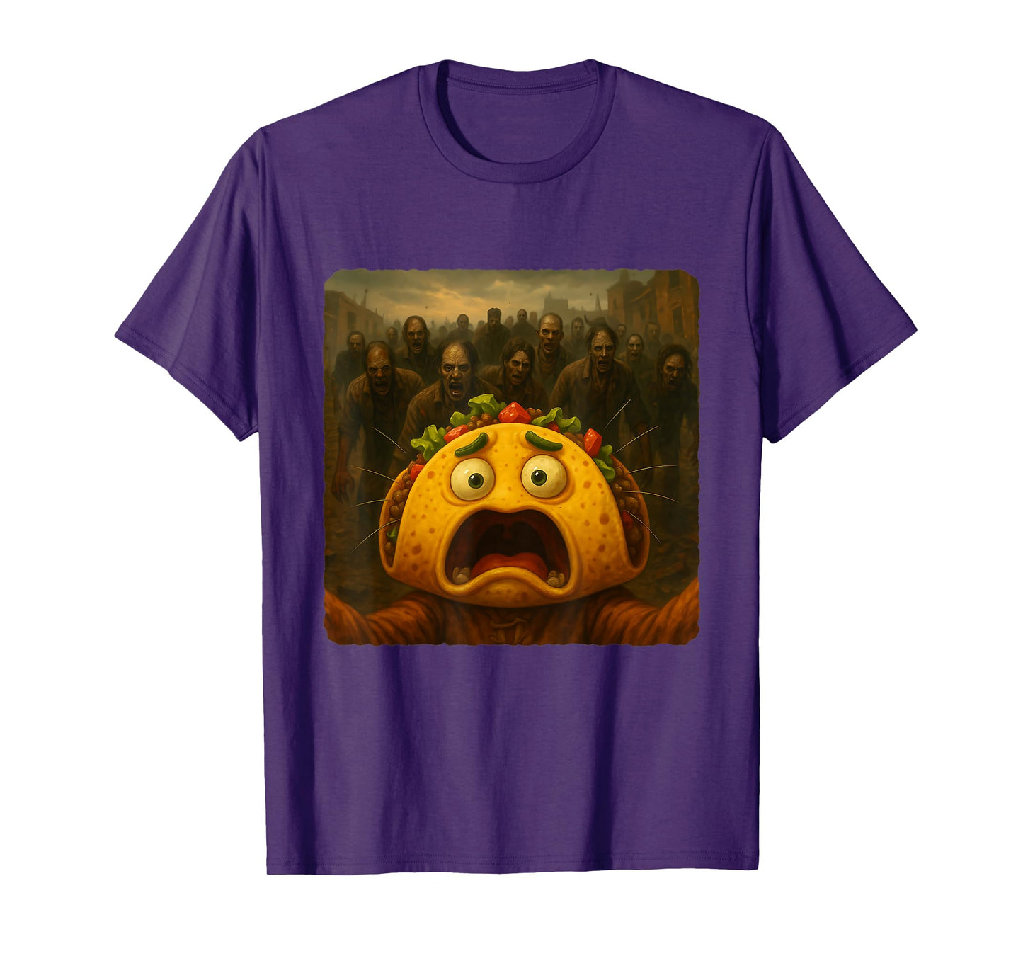 Taco Selfie Zombies Apocalypse Humor Funny Halloween T-Shirt