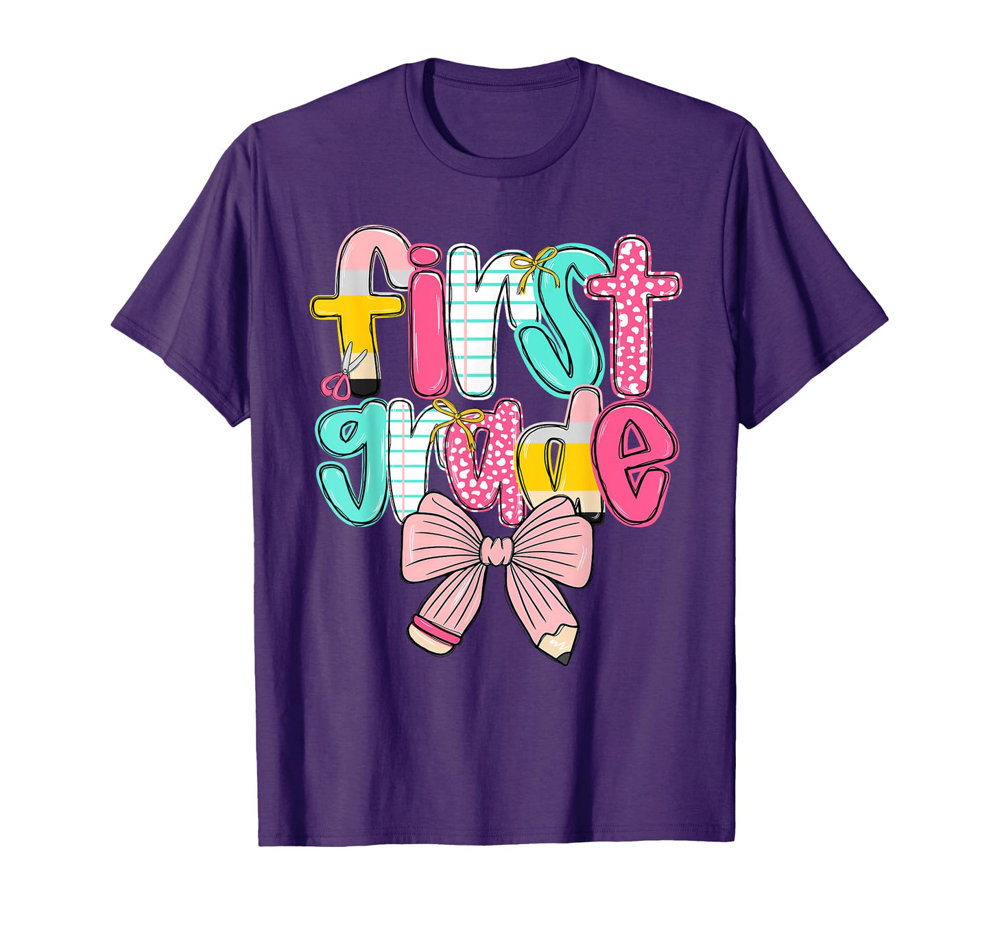 First Grade Coquette Bow Back To School First Day Of School T-Shirt