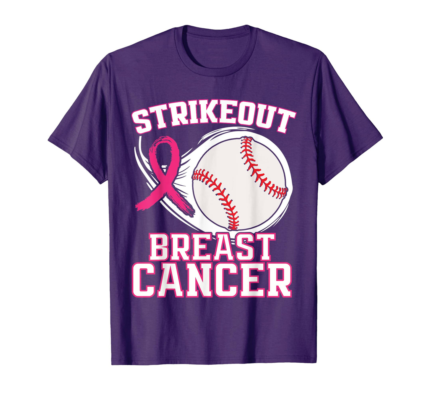Strike Out Breast Cancer Awareness - Baseball Pink Ribbon T-Shirt