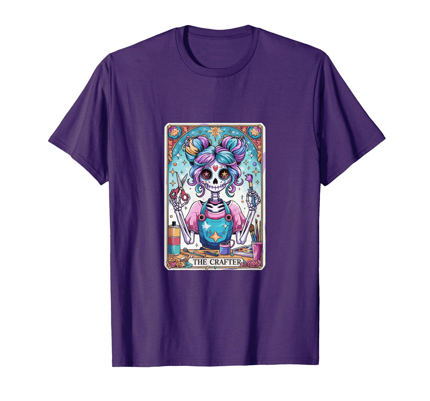 The Crafter Tarot Skeleton Artist Tarot Design T-Shirt