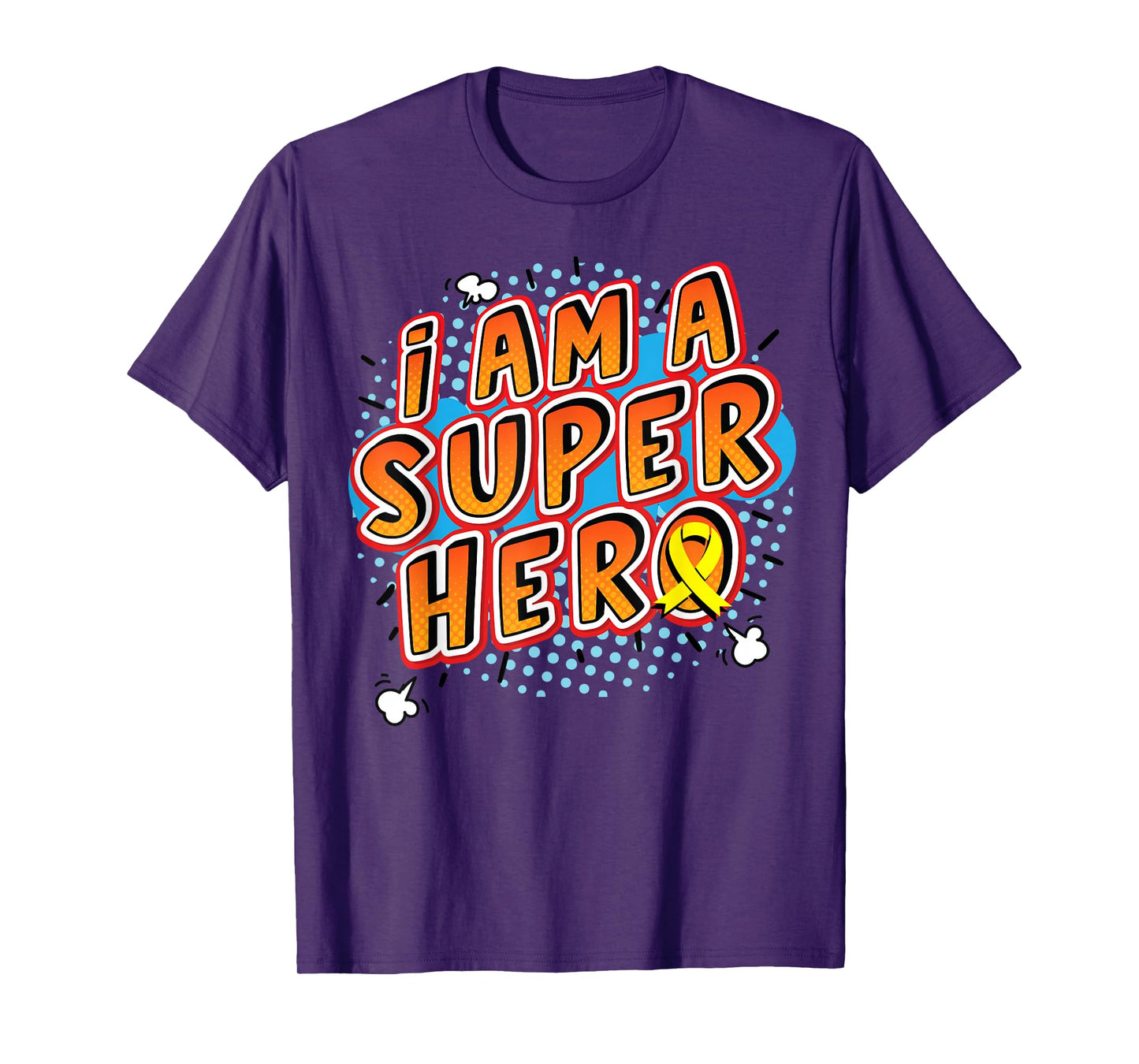 Childhood Cancer I Am A Superhero Ribbon T-Shirt