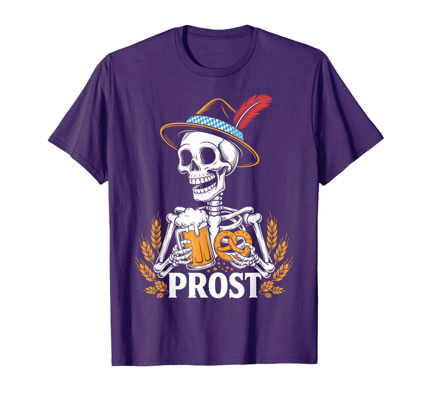 Skeleton Prost Bavarian Halloween Munich German Oktoberfest T-Shirt