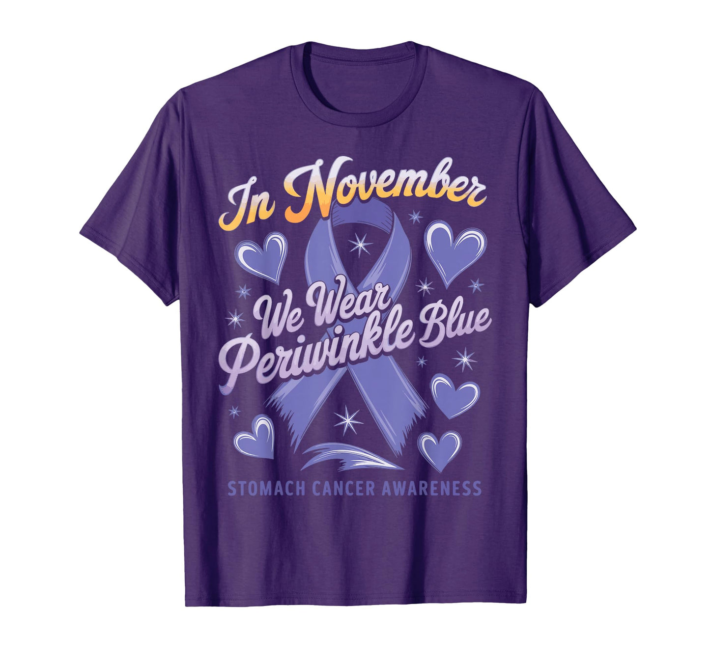 In November We Wear Periwinkle Blue Stomach Cancer Awareness T-Shirt