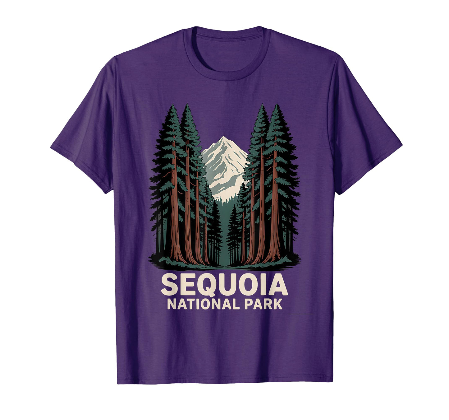 Retro Sequoia National Park Hiking Camping Outdoor T-Shirt