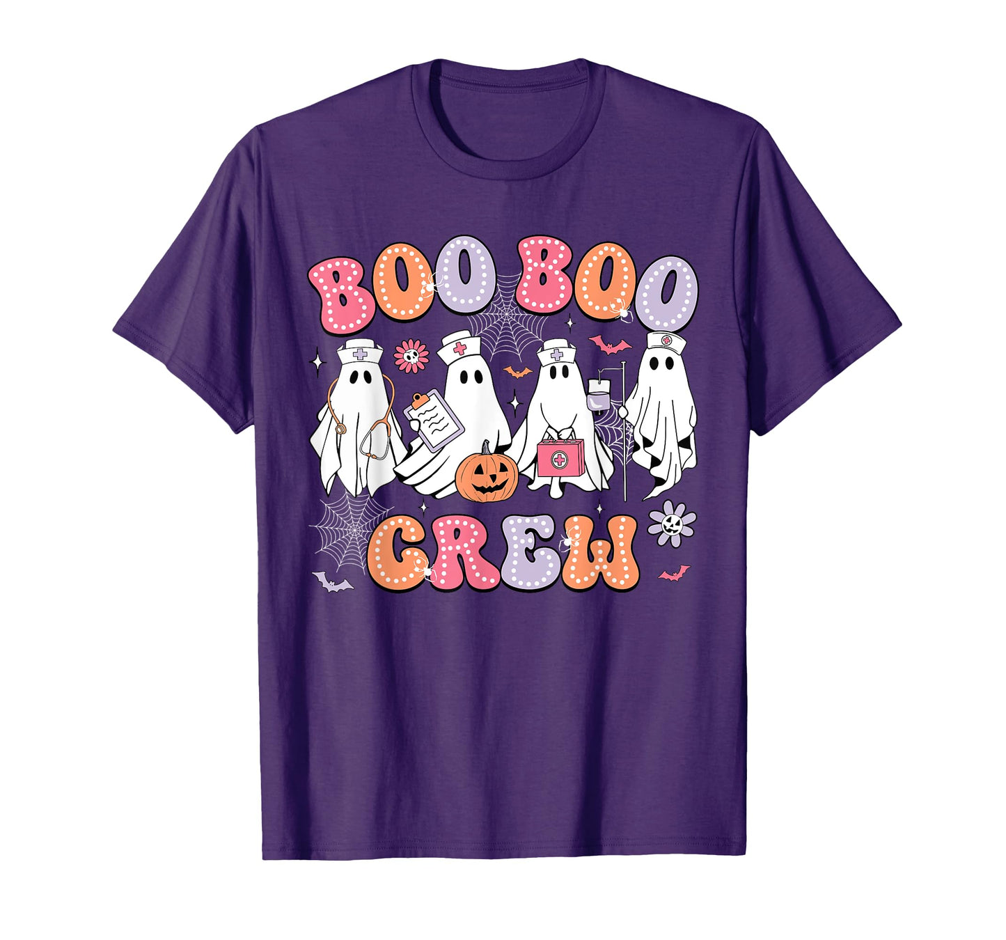 Groovy Boo Boo Crew Nurse Funny Ghost Women Halloween Nurse T-Shirt