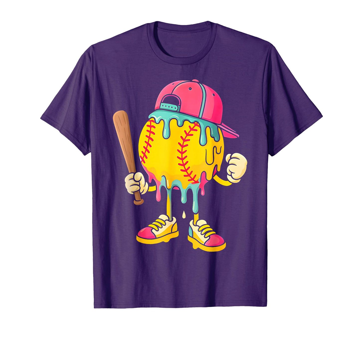 Baseball Drip for Boys Ice Cream Drip Baseball T-Shirt