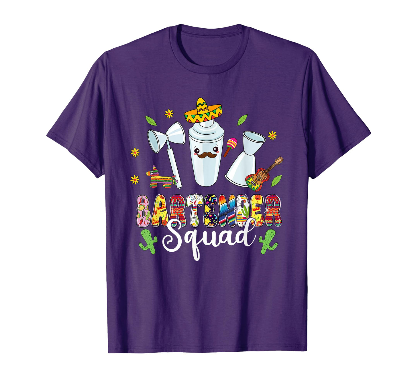 Bartender Squad Lets Fiesta Cinco De Mayo Mexican Bartender T-Shirt
