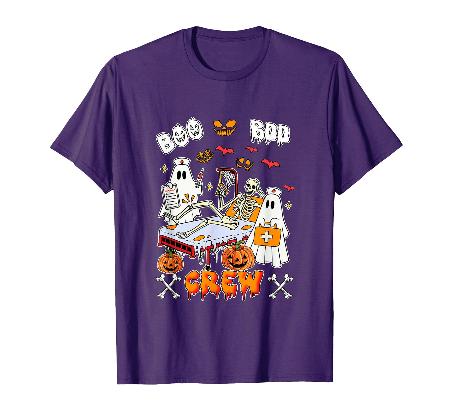 Boo Halloween Crew Group Skeleton Boos As Nurse Doctors T-Shirt