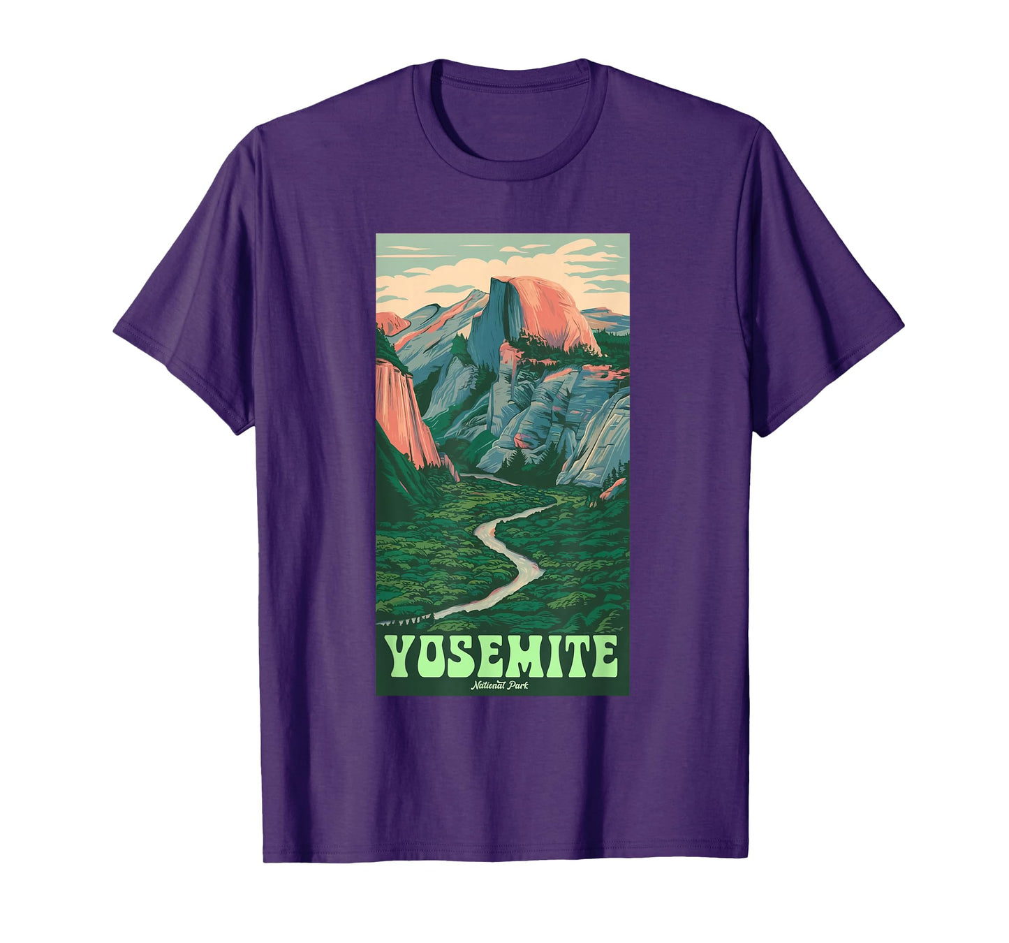 Yosemite National Park Vintage Half-Dome, Hiking Tunnel View T-Shirt
