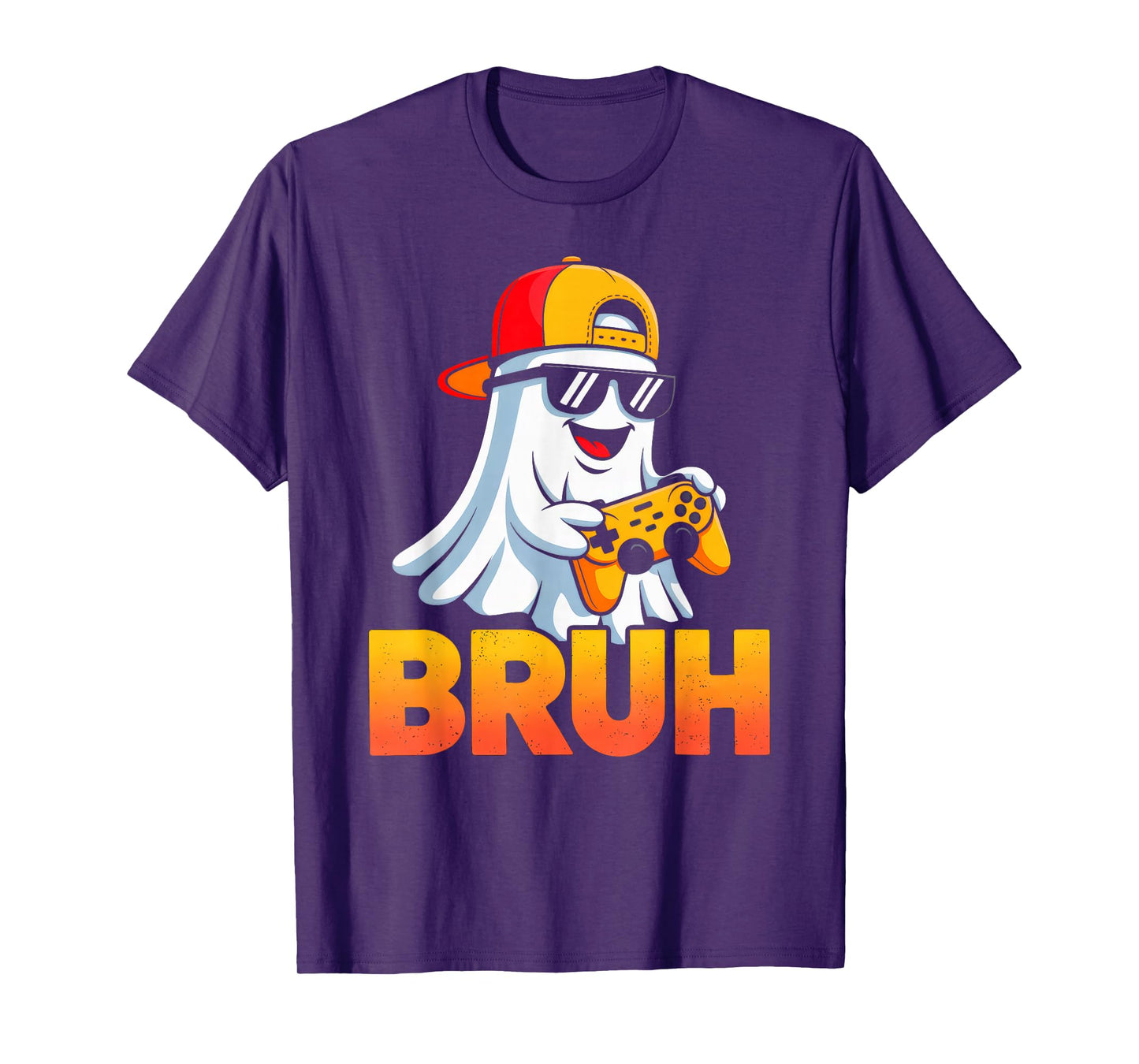 Bruh Ghost Halloween Costume Video Gamer Boys Men Teens Kids T-Shirt