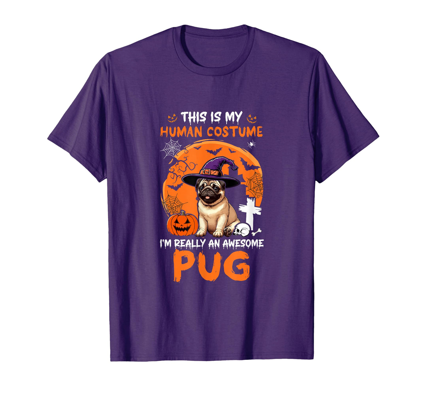 Human Costume Proud Awesome Pug Halloween Dog Owner Lover T-Shirt