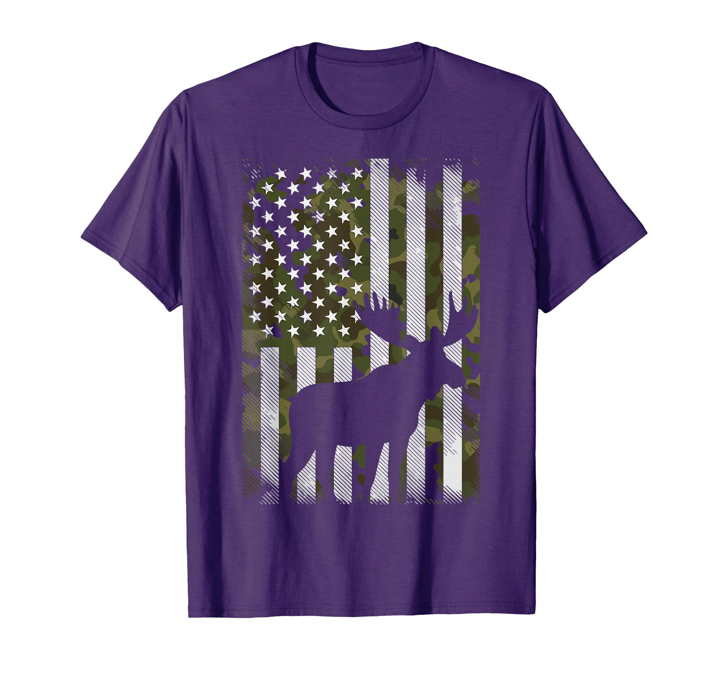 Moose USA Flag Alaska Wildlife T-Shirt
