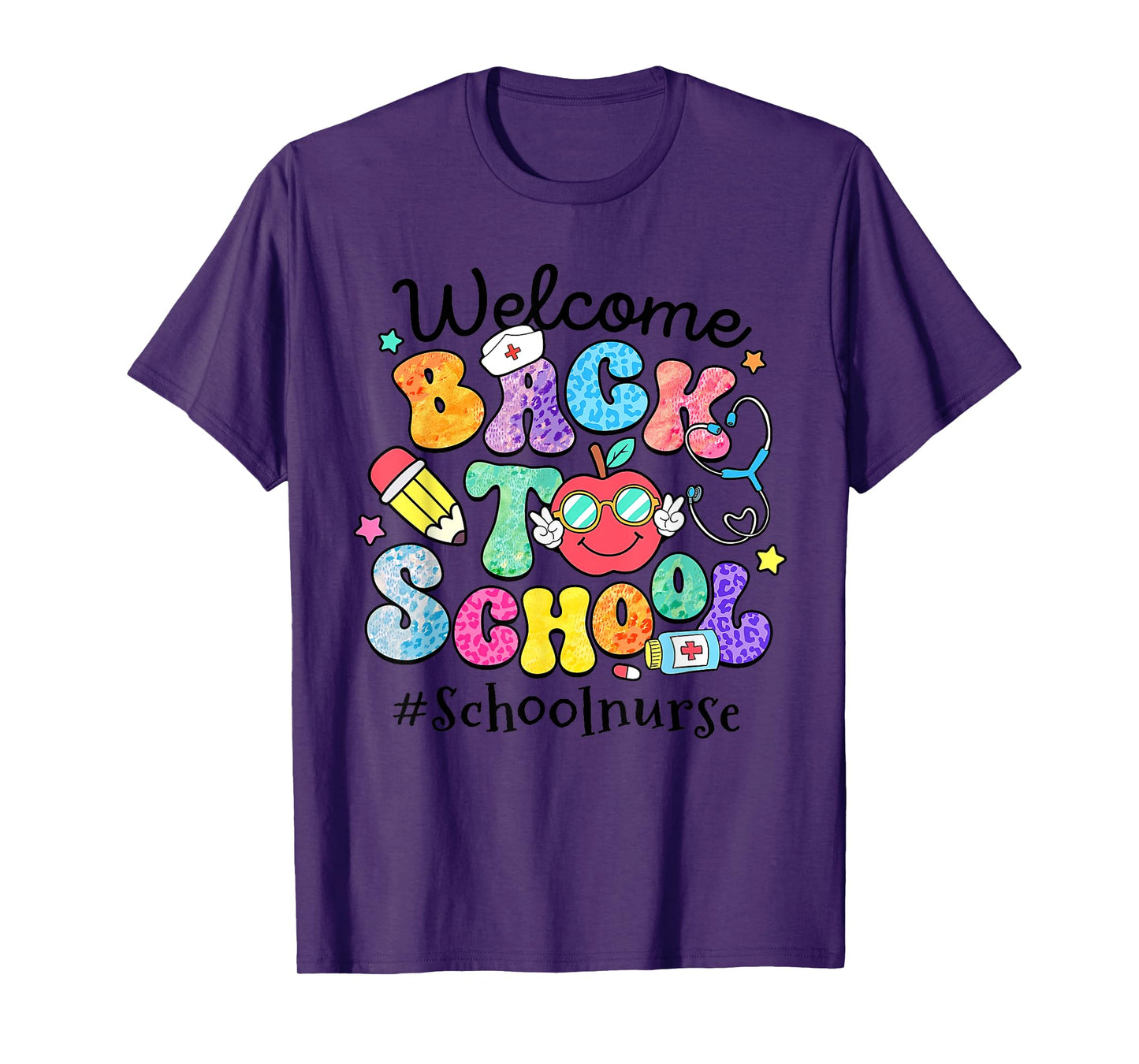 Welcome Back To School Nurse First Day Of School Leopard T-Shirt