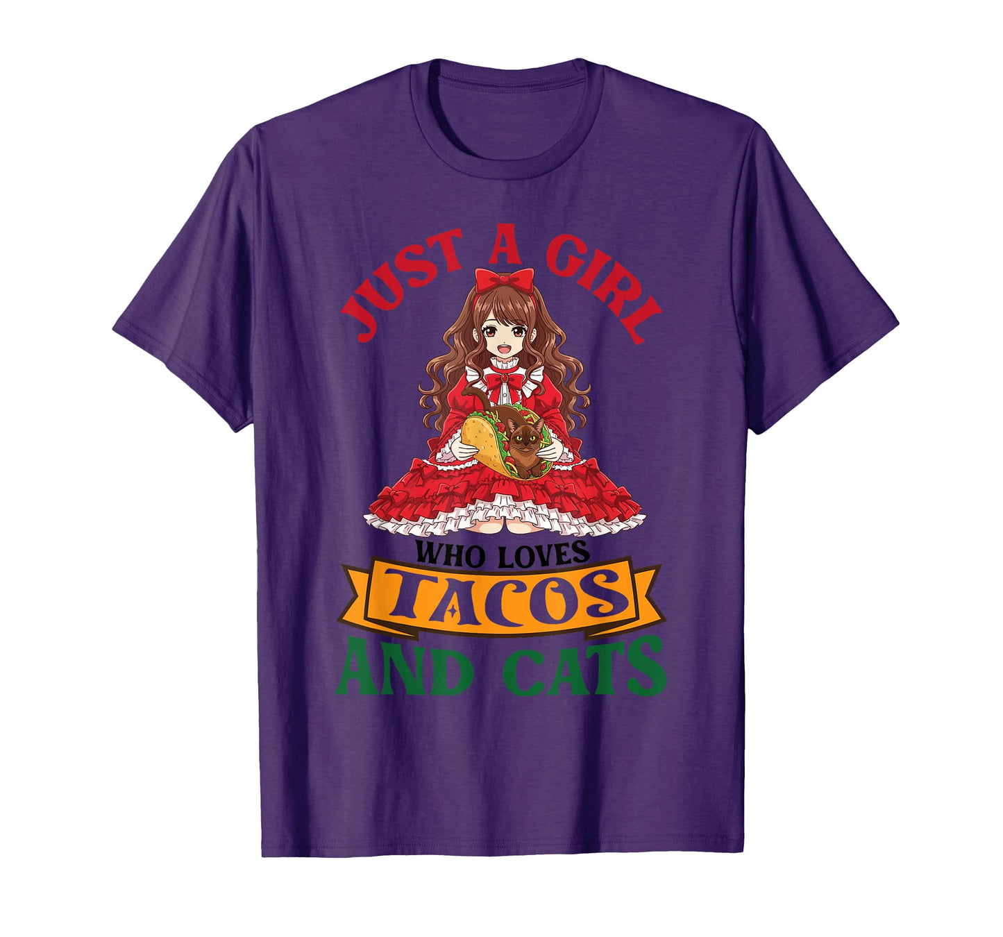 Just A Girl Who Loves Tacos and Burmese Cats Mother Mommy T-Shirt