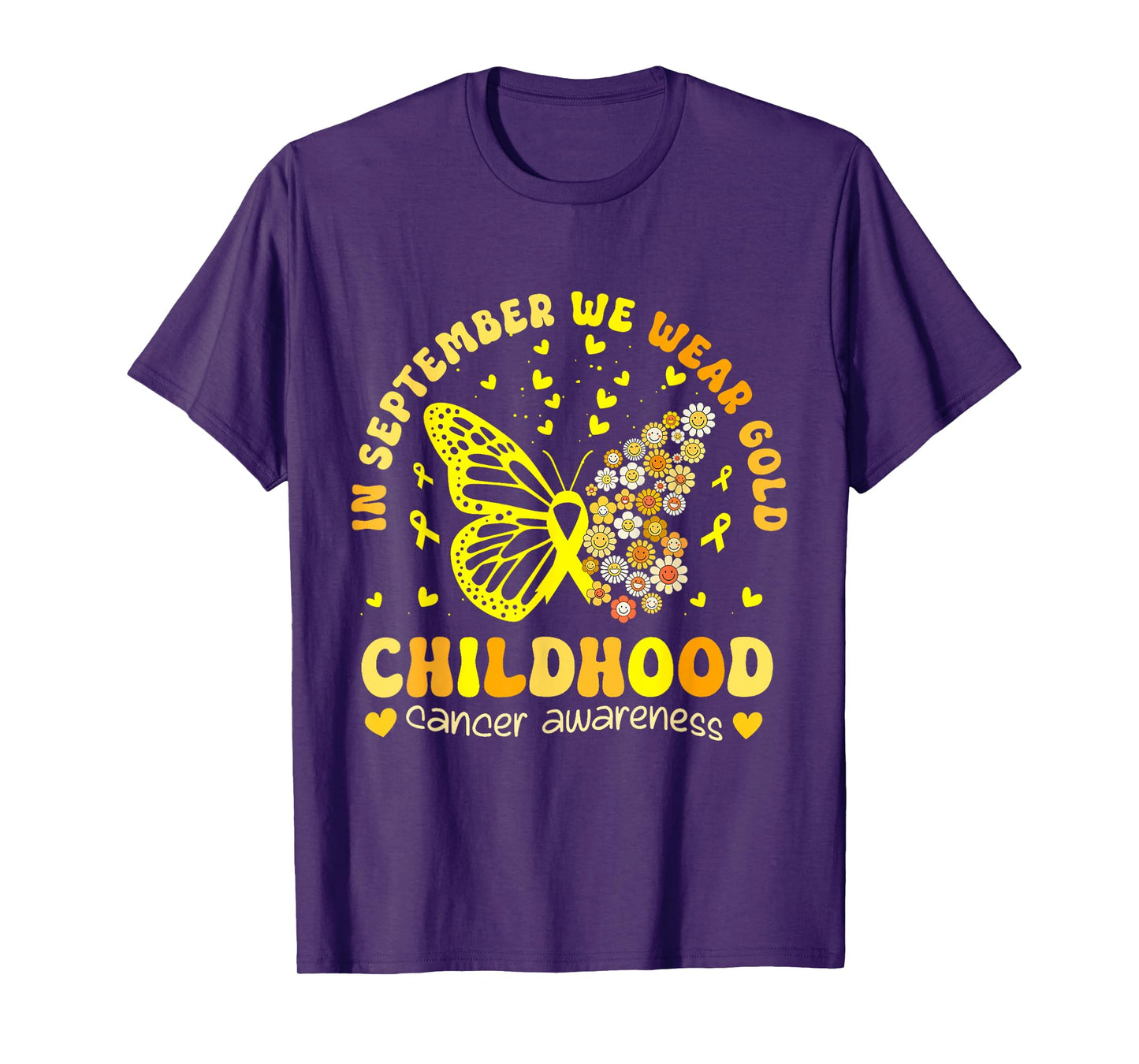 in September We Wear Gold Childhood Cancer Awareness Kids T-Shirt