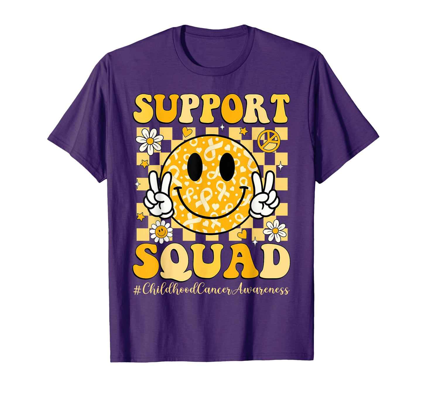 Childhood Cancer Awareness Support Squad Gold Ribbon Kids T-Shirt
