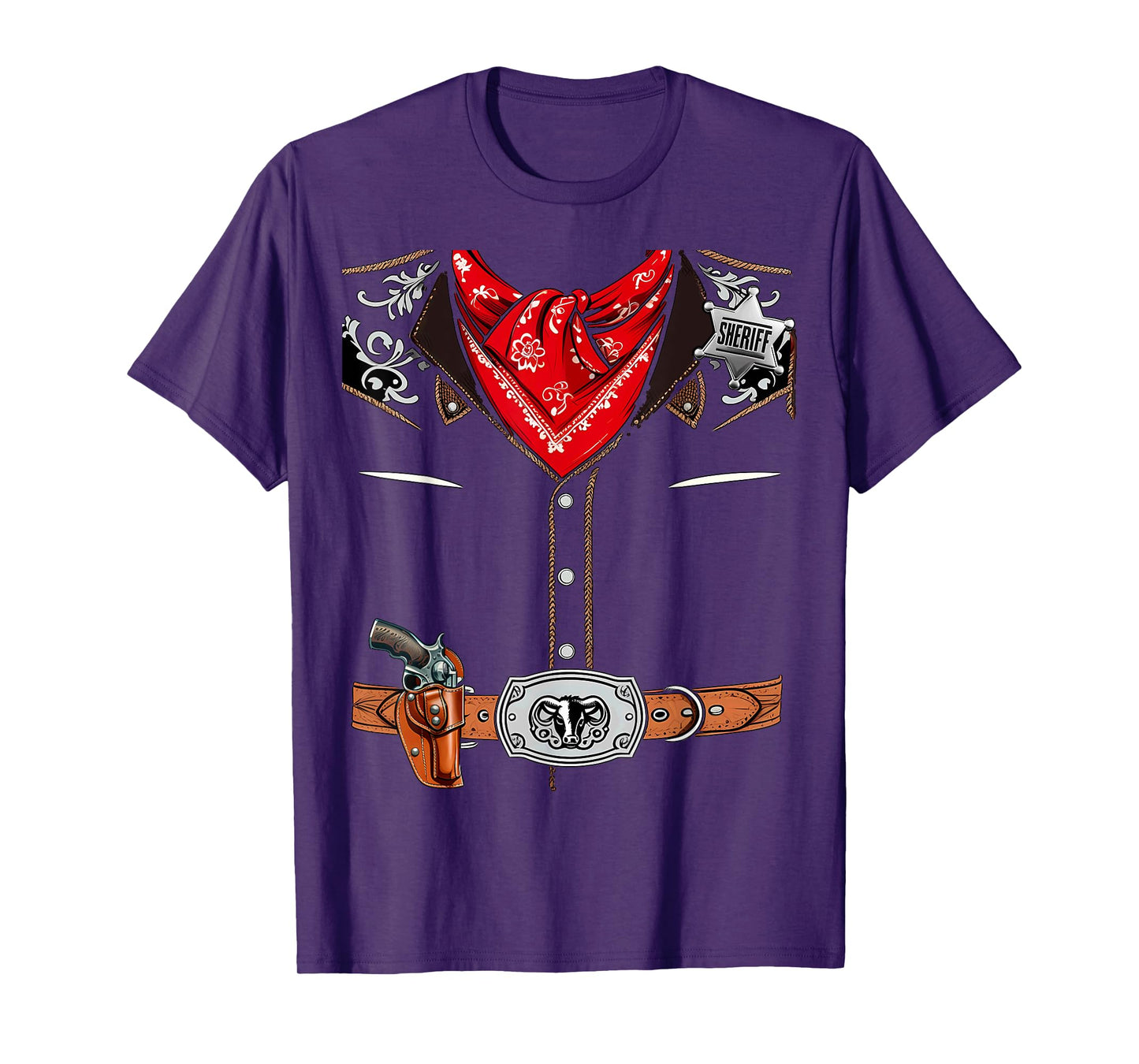 Western Sheriff Cowboy Vest Halloween Costume T-Shirt