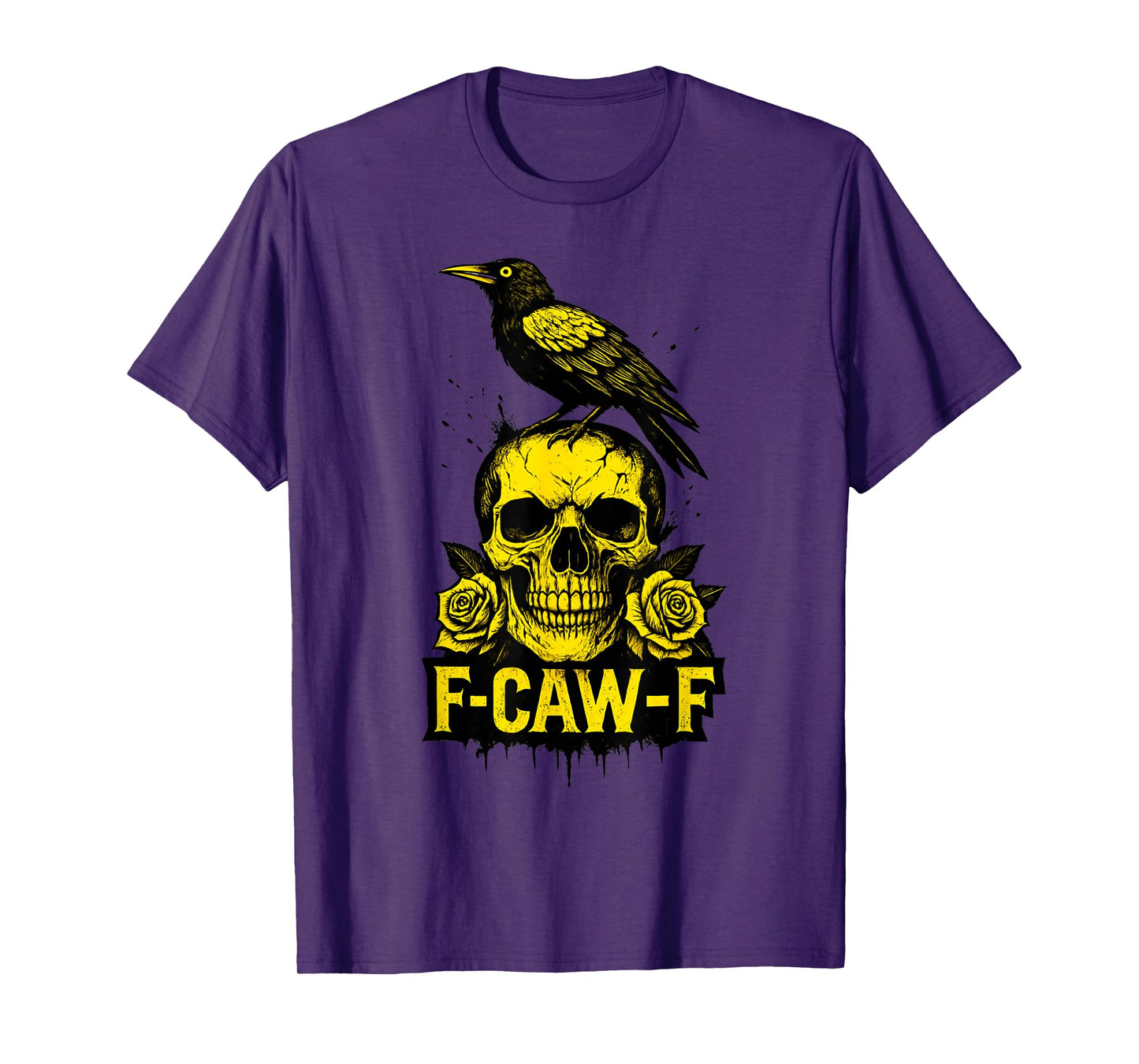 Skull and Crow Design for Halloween or Gothic Lovers F-CAW-F T-Shirt